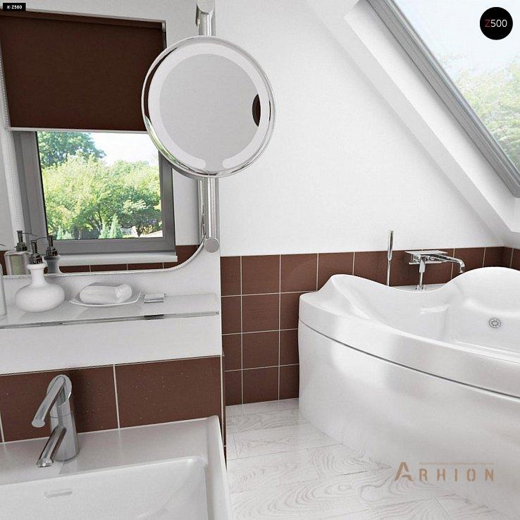 5. Проект одноэтажного дома в современном стиле с двускатной кровлей, Z216, площадью - 100 кв c мансардой