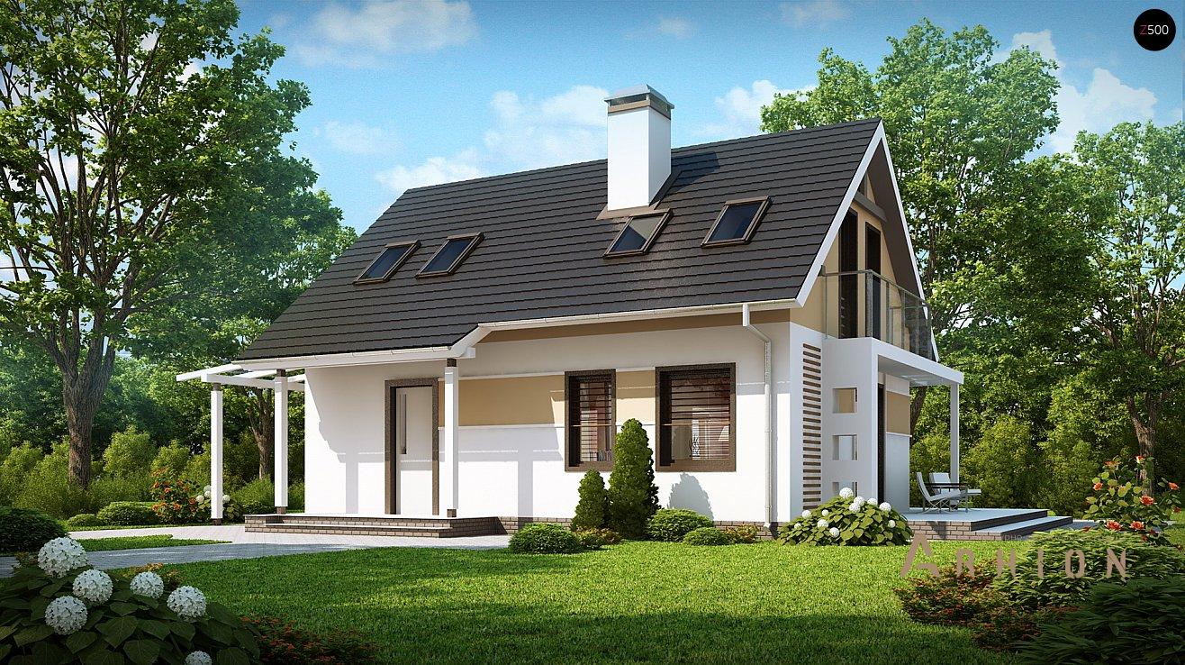 3. Проект одноэтажного дома в современном стиле с двускатной кровлей, Z216, площадью - 100 кв c мансардой