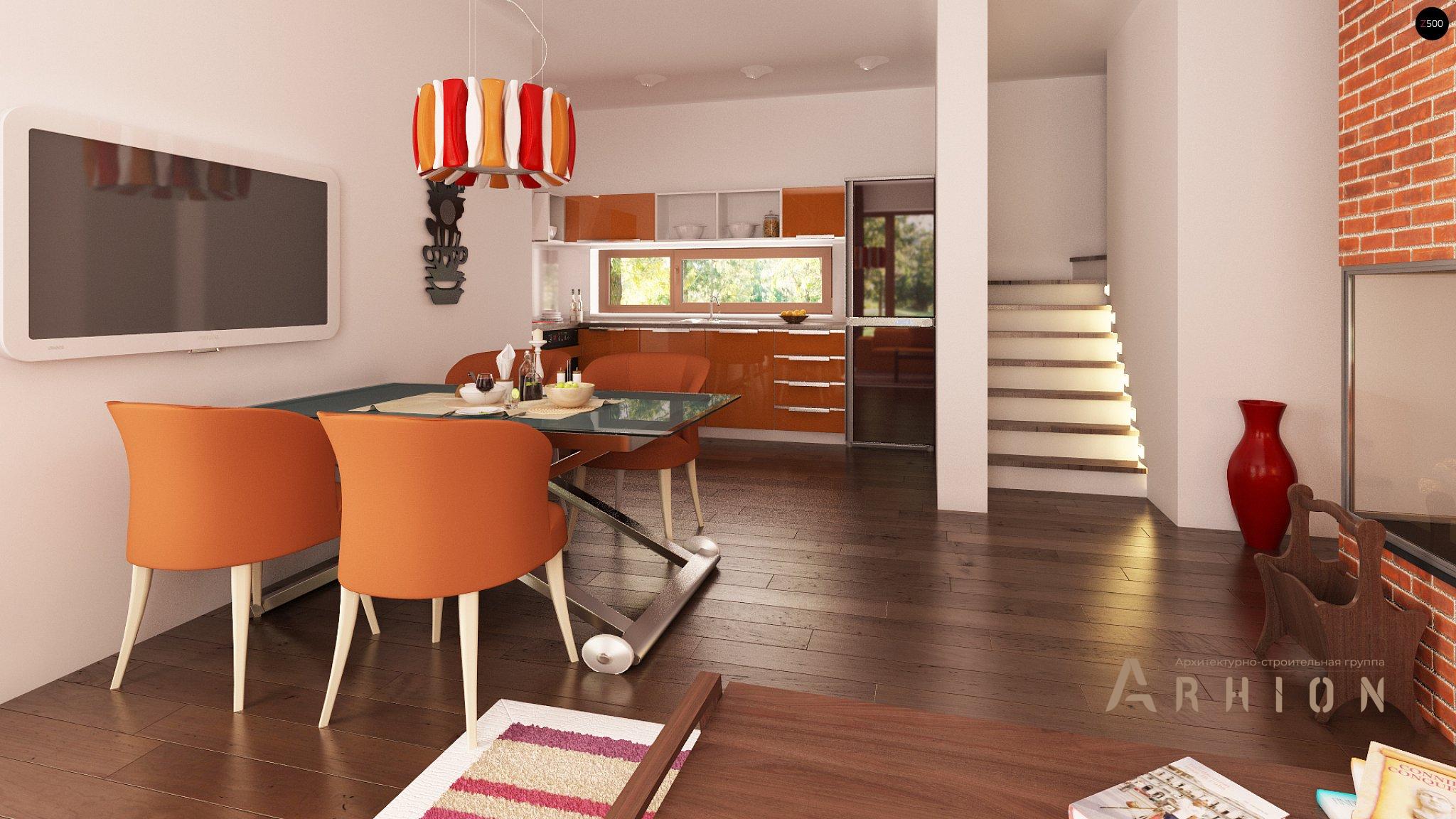 4. Проект одноэтажного дома в стиле барн с двускатной кровлей, Z222, площадью - 169 кв c мансардой, терассой, гаражом