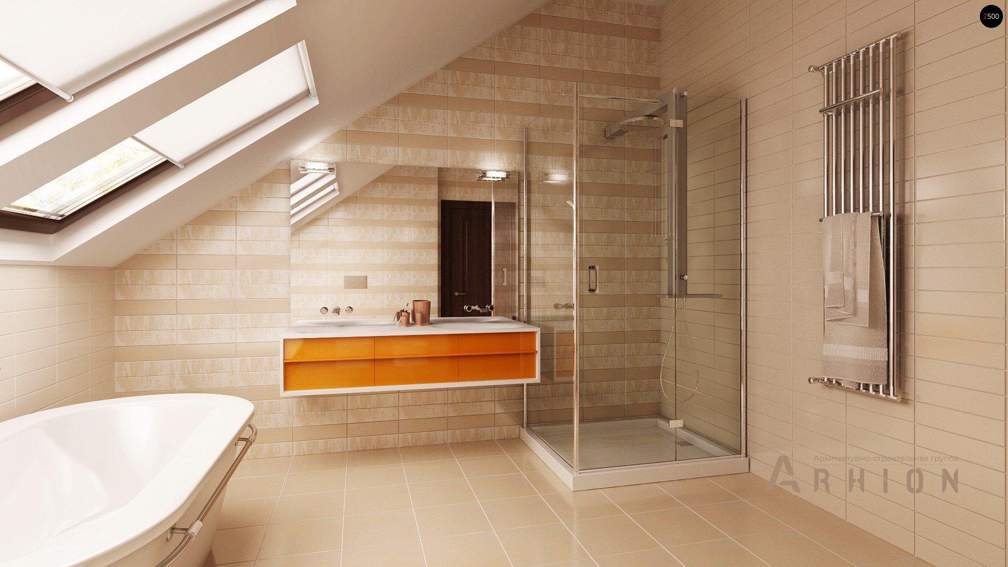 10. Проект одноэтажного дома в стиле барн с двускатной кровлей, Z222, площадью - 169 кв c мансардой, терассой, гаражом