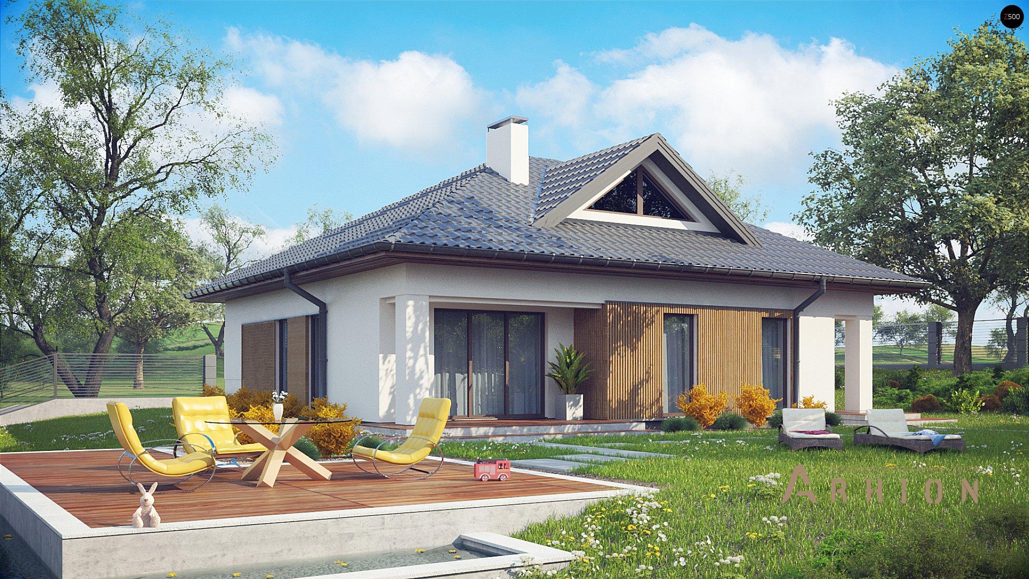 1. Проект одноэтажного дома в современном стиле с плоской кровлей , Z230, площадью - 111 кв c мансардой, терассой