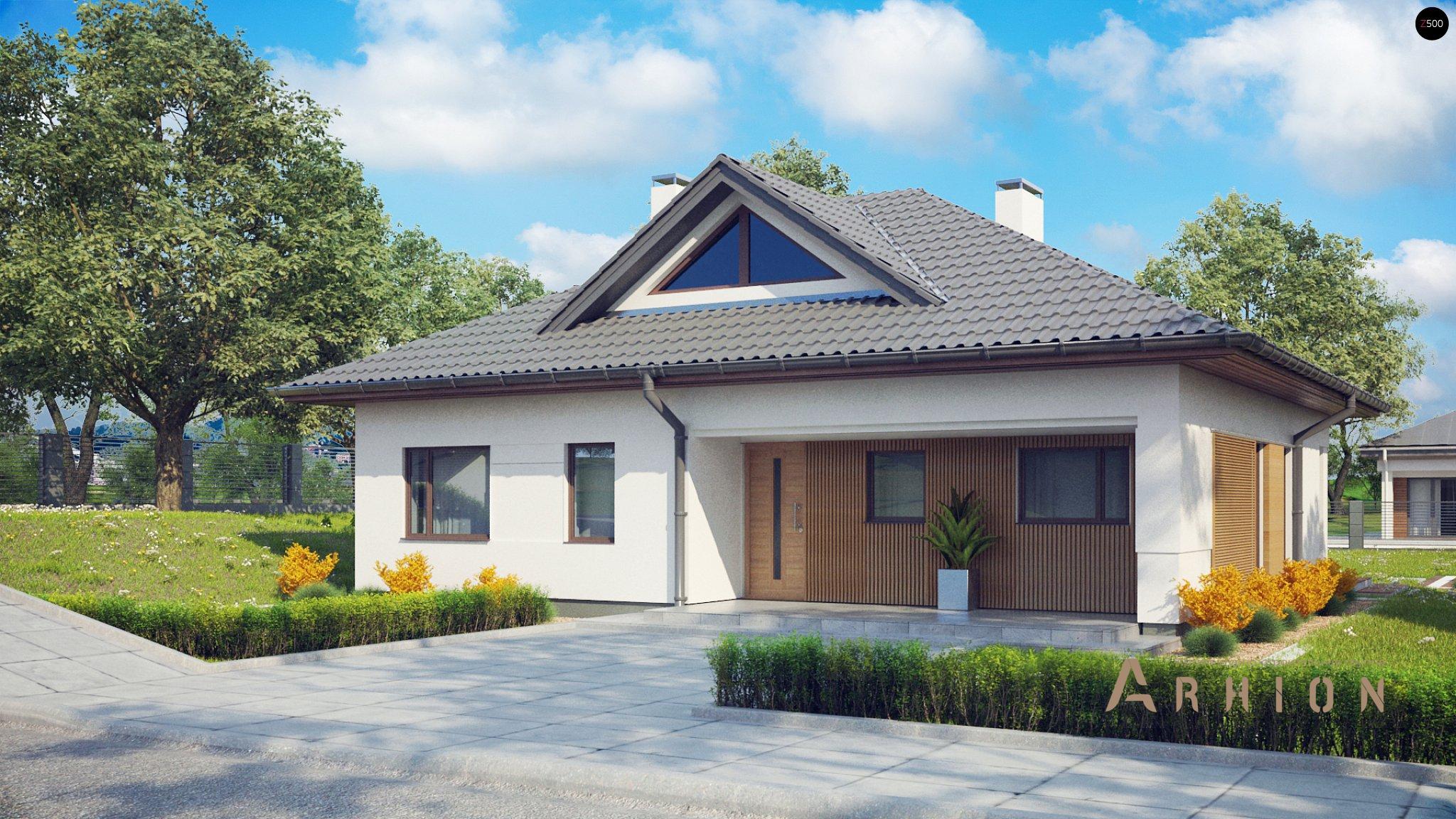 2. Проект одноэтажного дома в современном стиле с плоской кровлей , Z230, площадью - 111 кв c мансардой, терассой