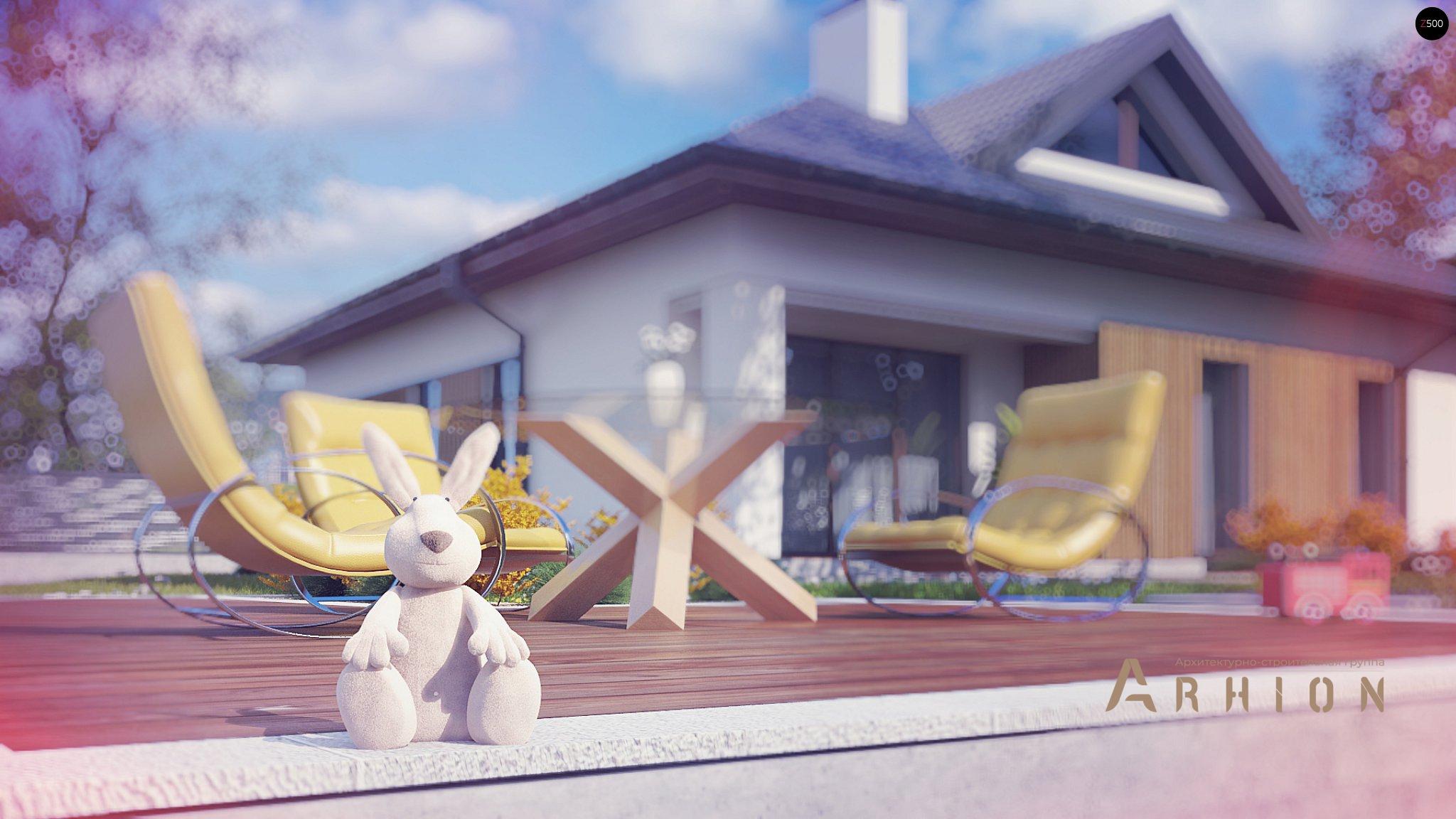 5. Проект одноэтажного дома в современном стиле с плоской кровлей , Z230, площадью - 111 кв c мансардой, терассой