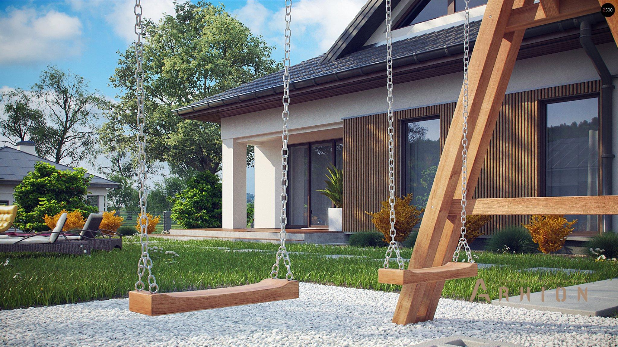 7. Проект одноэтажного дома в современном стиле с плоской кровлей , Z230, площадью - 111 кв c мансардой, терассой