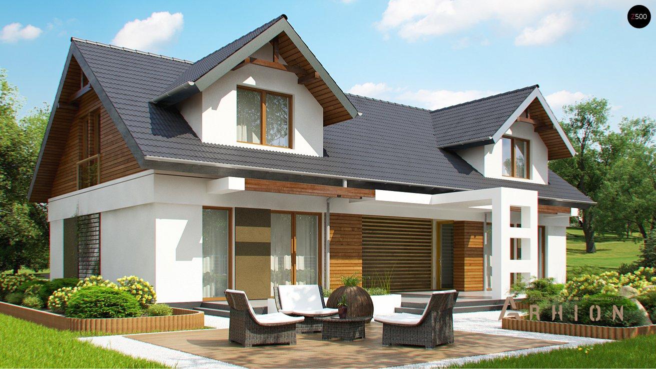 1. Проект одноэтажного дома в современном стиле с плоской кровлей , Z247, площадью - 233 кв c мансардой, терассой, балконом