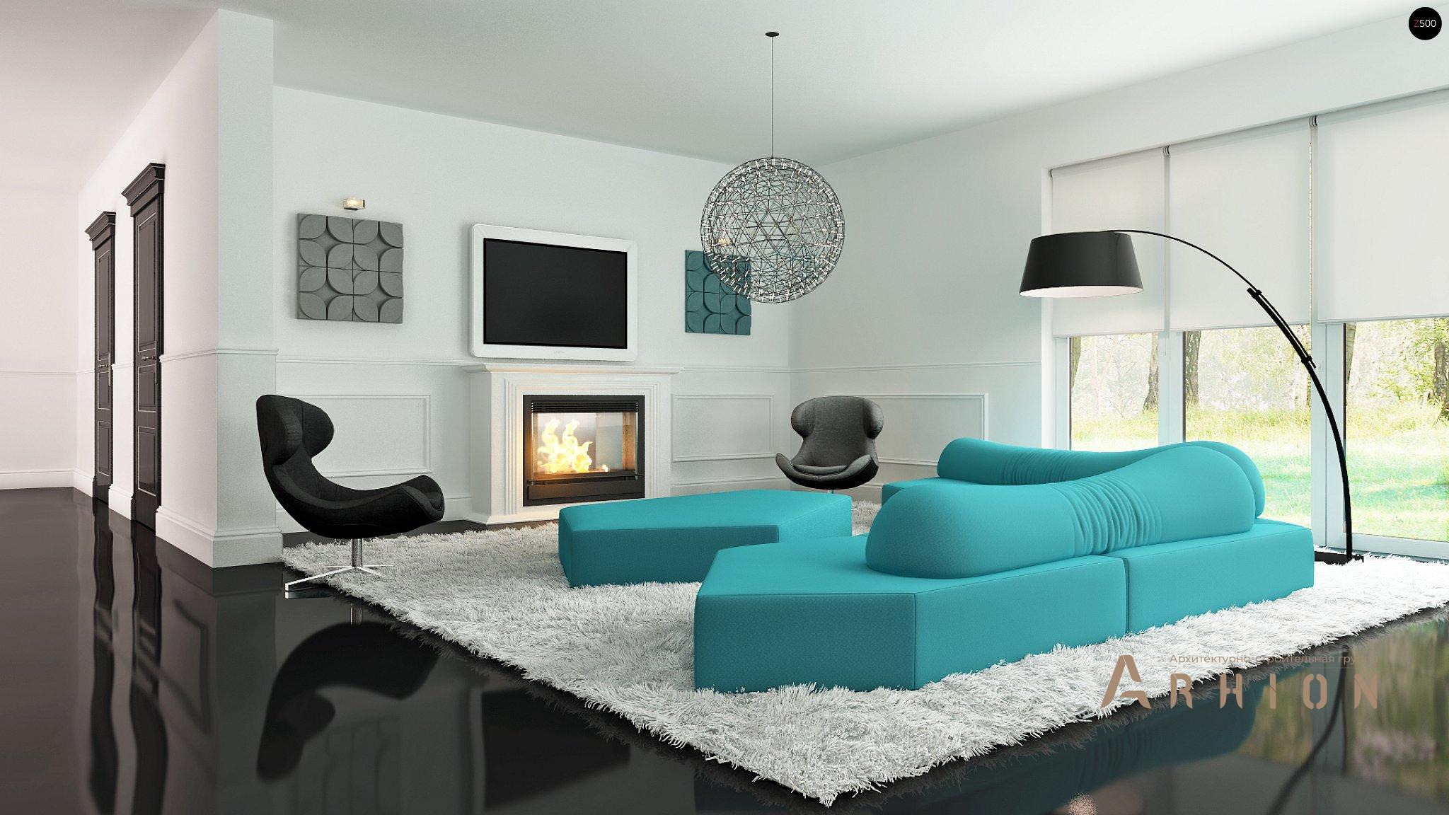 3. Проект одноэтажного дома в европейском стиле с четырехскатной, Z26, площадью - 213 кв c терассой, гаражом