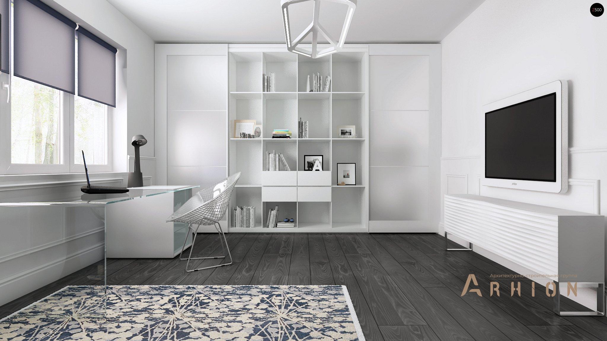 7. Проект одноэтажного дома в европейском стиле с четырехскатной, Z26, площадью - 213 кв c терассой, гаражом