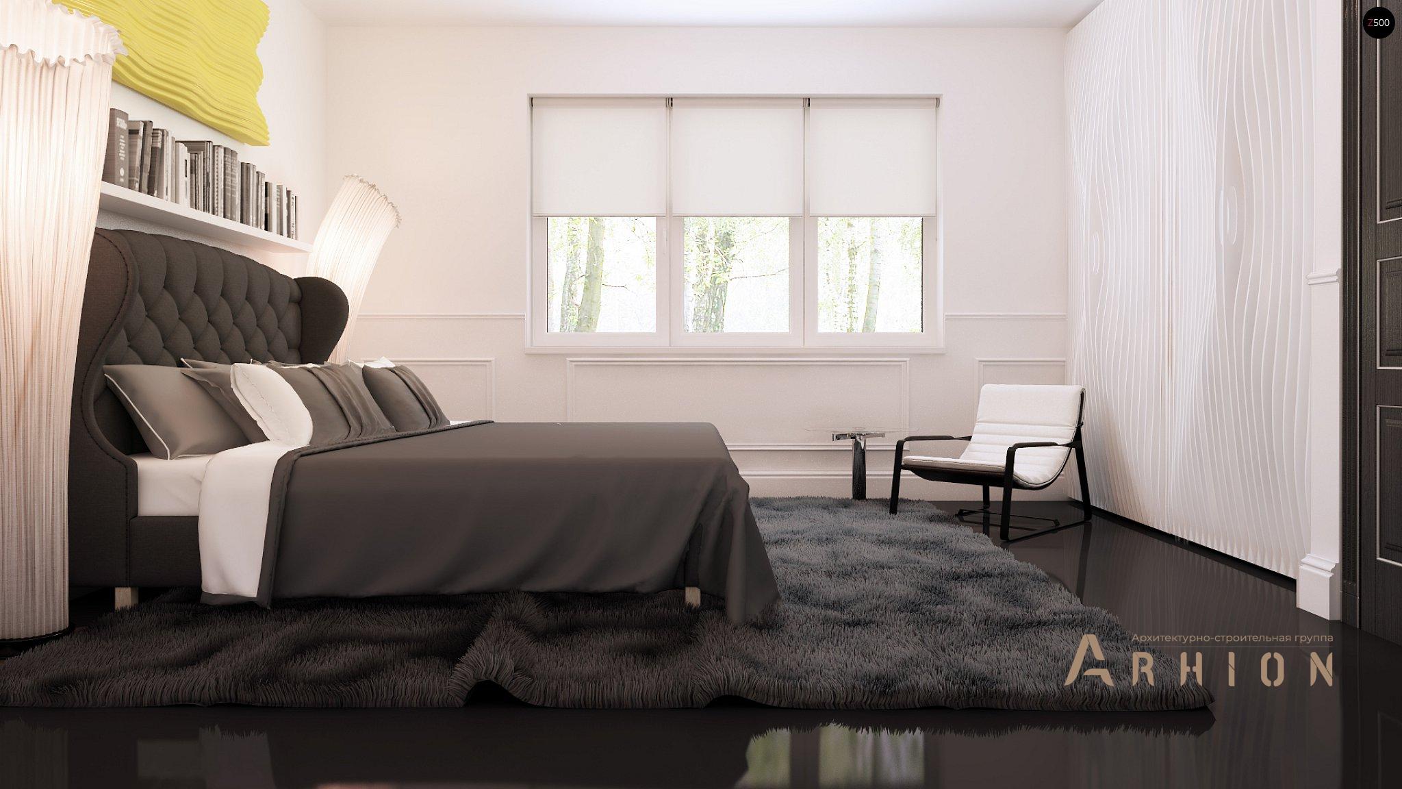 9. Проект одноэтажного дома в европейском стиле с четырехскатной, Z26, площадью - 213 кв c терассой, гаражом