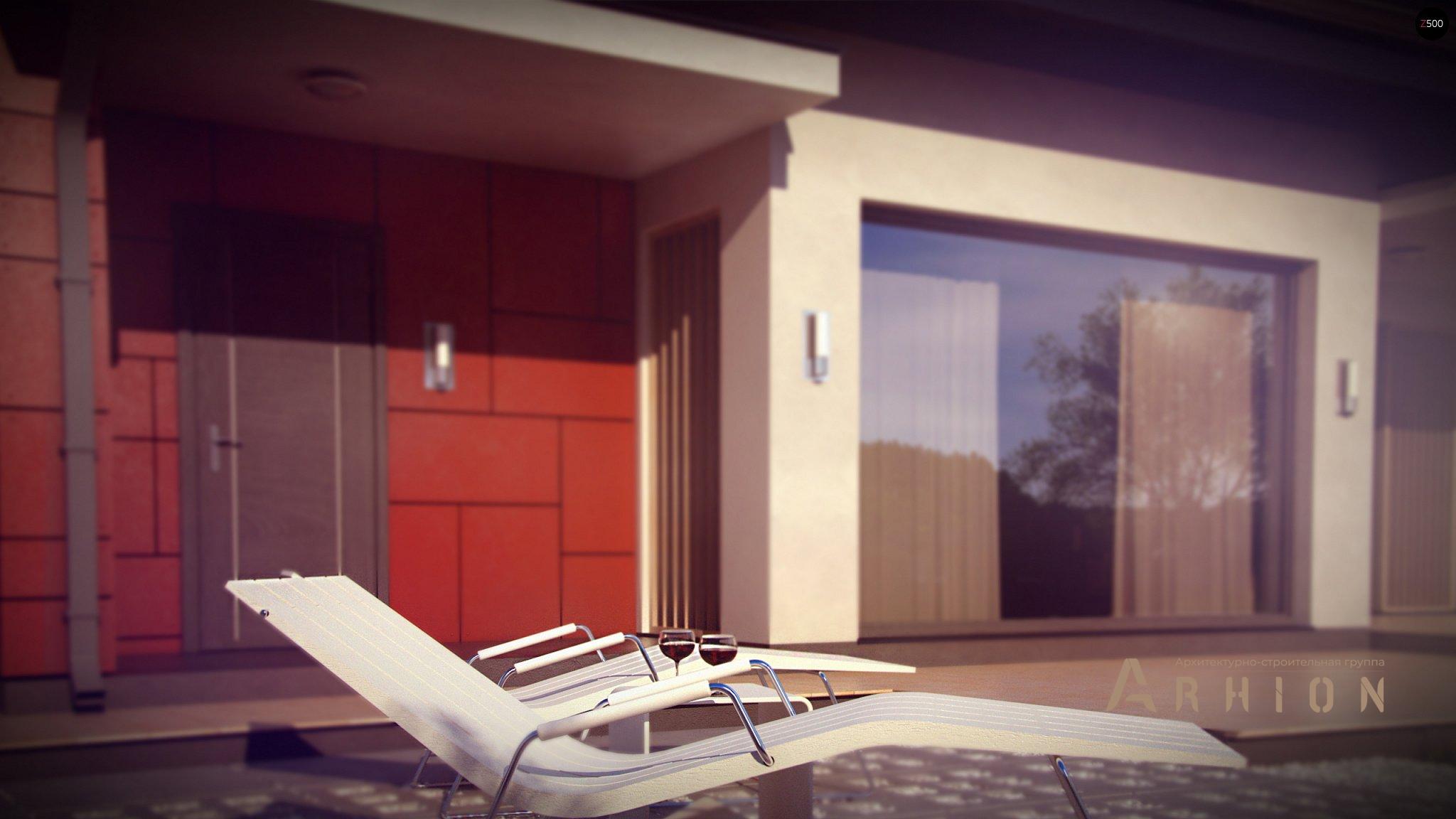 4. Проект одноэтажного дома в европейском стиле с четырехскатной, Z278, площадью - 199 кв c мансардой, терассой, гаражом, эркером