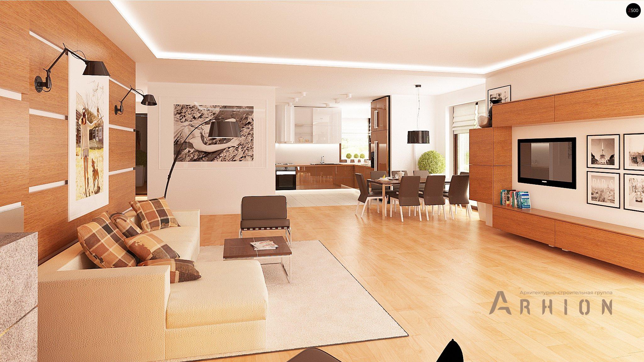 2. Проект одноэтажного дома в современном стиле с четырехскатной, Z281, площадью - 189 кв c терассой, гаражом, эркером