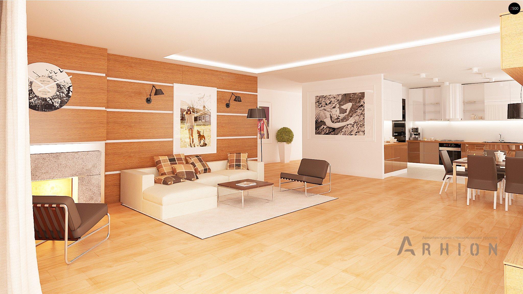 4. Проект одноэтажного дома в современном стиле с четырехскатной, Z281, площадью - 189 кв c терассой, гаражом, эркером