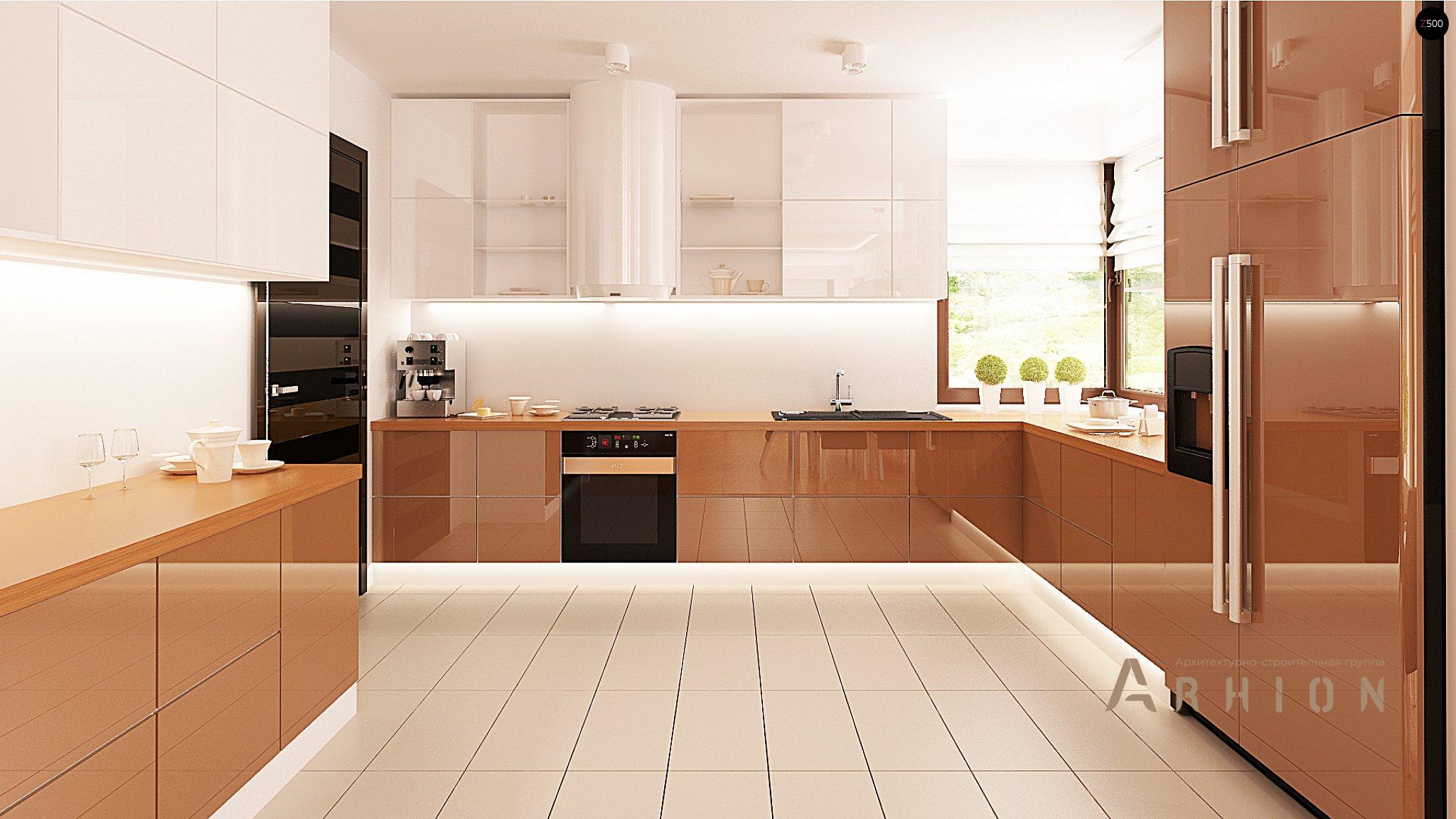 6. Проект одноэтажного дома в современном стиле с четырехскатной, Z281, площадью - 189 кв c терассой, гаражом, эркером