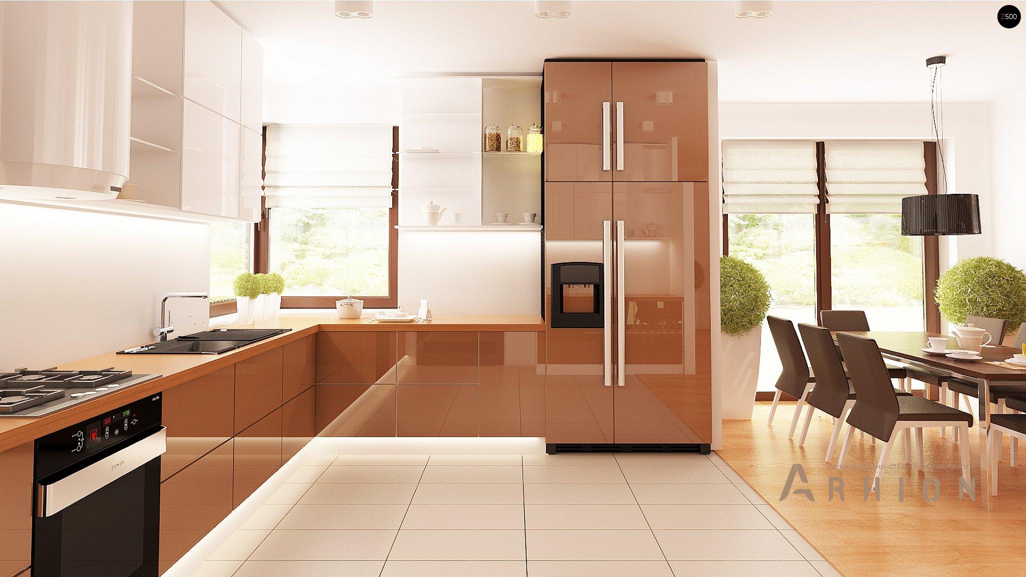 7. Проект одноэтажного дома в современном стиле с четырехскатной, Z281, площадью - 189 кв c терассой, гаражом, эркером