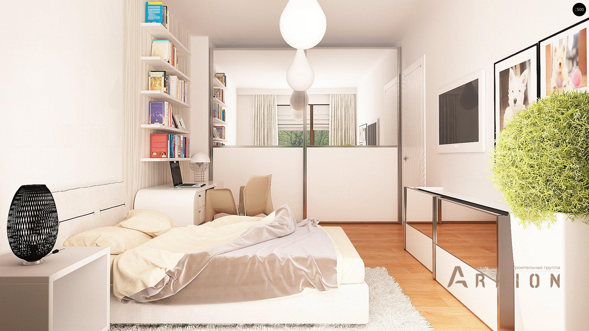 10. Проект одноэтажного дома в современном стиле с четырехскатной, Z281, площадью - 189 кв c терассой, гаражом, эркером