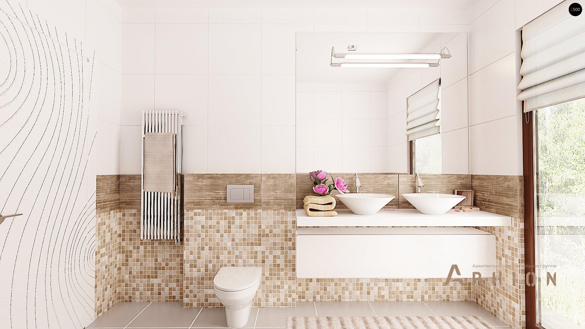 11. Проект одноэтажного дома в современном стиле с четырехскатной, Z281, площадью - 189 кв c терассой, гаражом, эркером