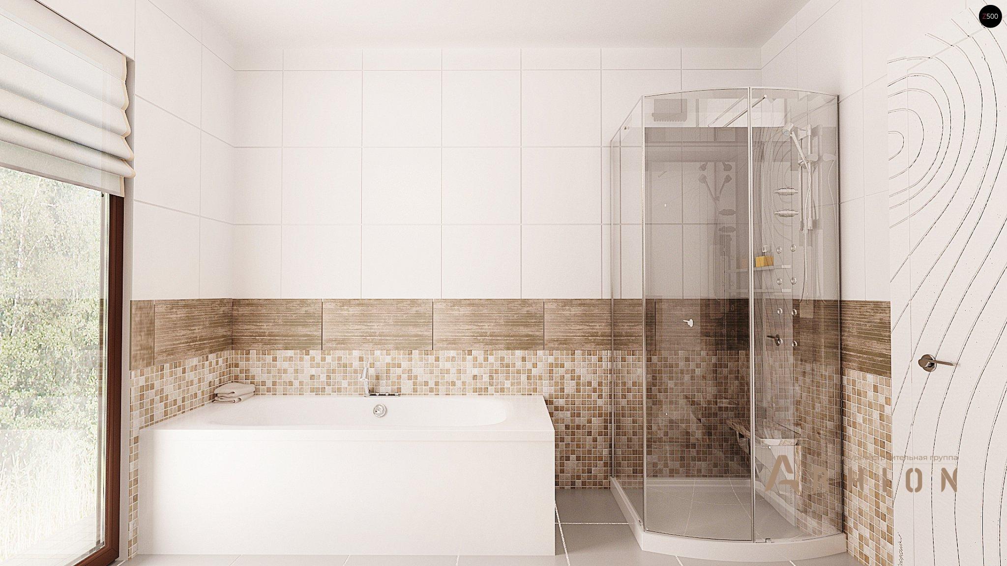 12. Проект одноэтажного дома в современном стиле с четырехскатной, Z281, площадью - 189 кв c терассой, гаражом, эркером