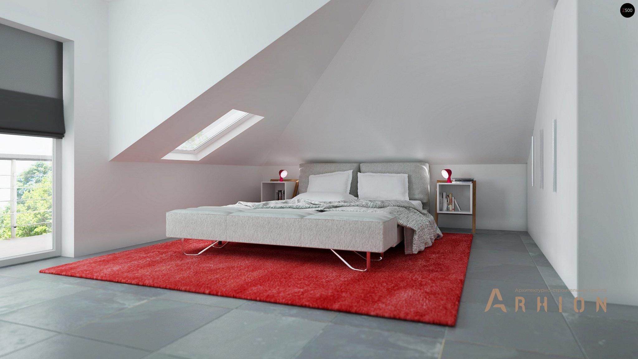 7. Проект одноэтажного дома в современном стиле с многоскатной кровлей, Z283, площадью - 201 кв c мансардой, терассой, балконом, гаражом