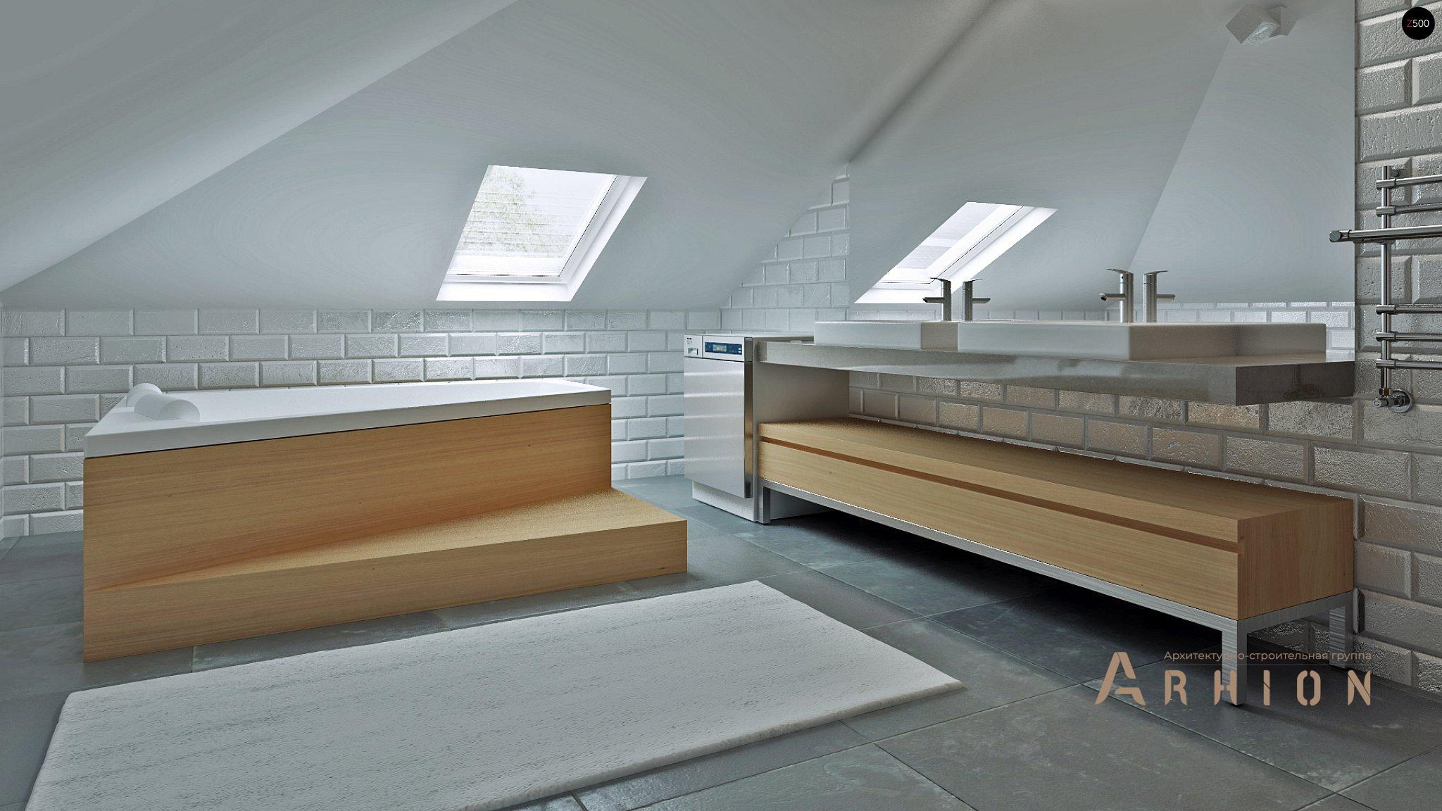 8. Проект одноэтажного дома в современном стиле с многоскатной кровлей, Z283, площадью - 201 кв c мансардой, терассой, балконом, гаражом