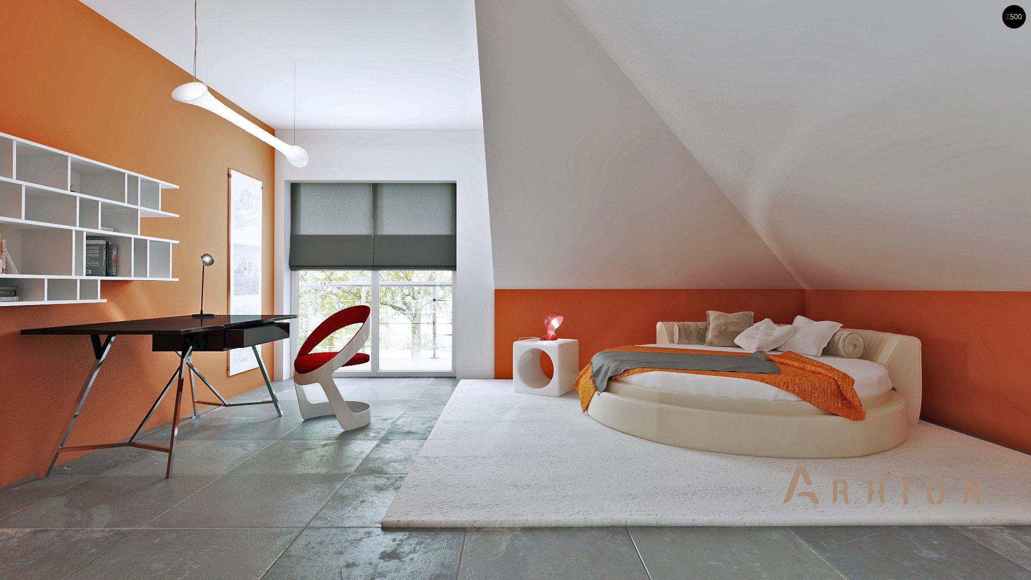 10. Проект одноэтажного дома в современном стиле с многоскатной кровлей, Z283, площадью - 201 кв c мансардой, терассой, балконом, гаражом