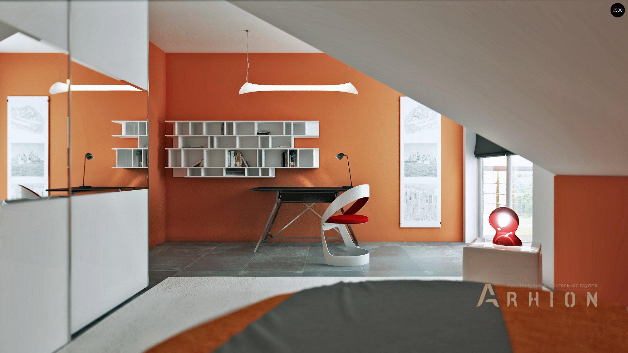 11. Проект одноэтажного дома в современном стиле с многоскатной кровлей, Z283, площадью - 201 кв c мансардой, терассой, балконом, гаражом