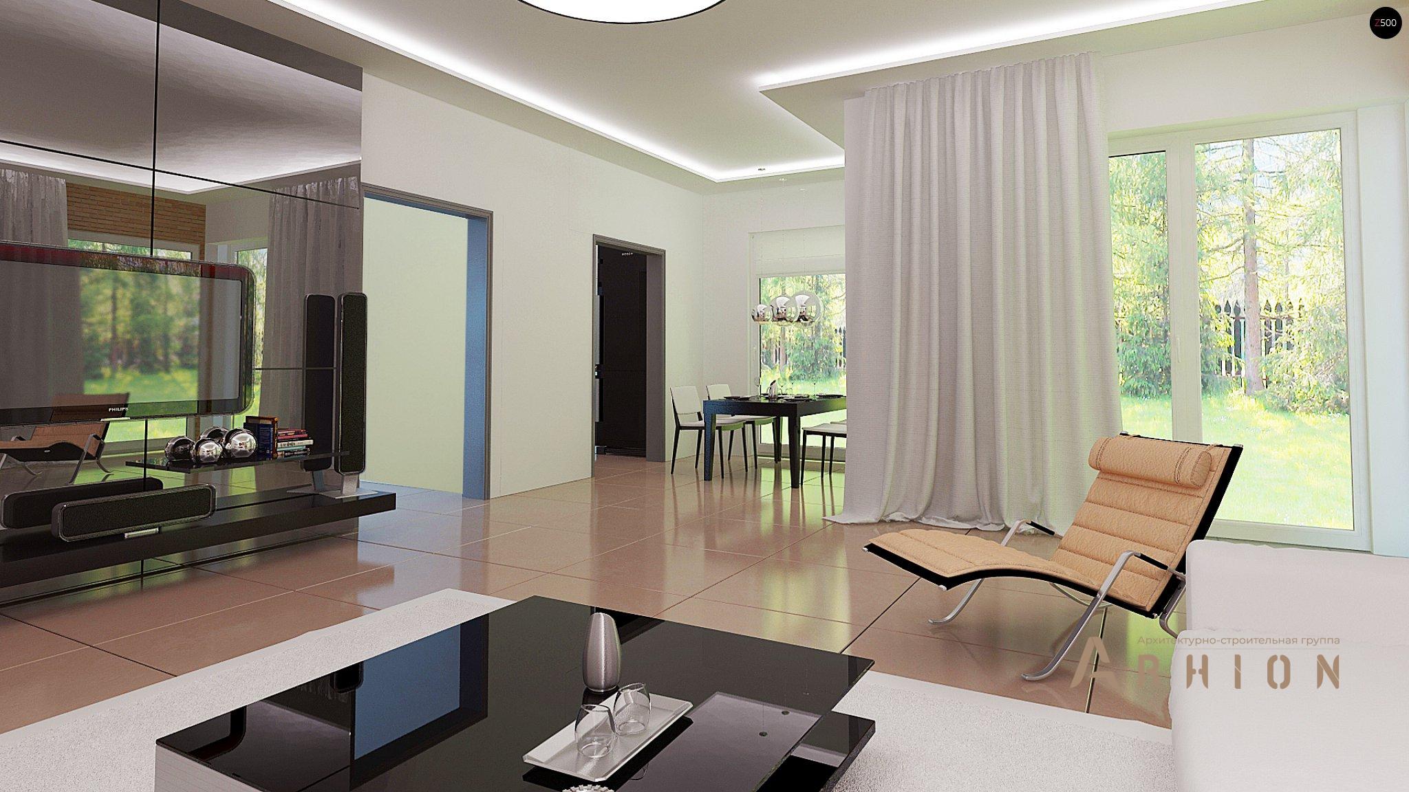 2. Проект одноэтажного дома в современном стиле с многоскатной кровлей, Z284, площадью - 226 кв c мансардой, терассой, балконом, гаражом, эркером