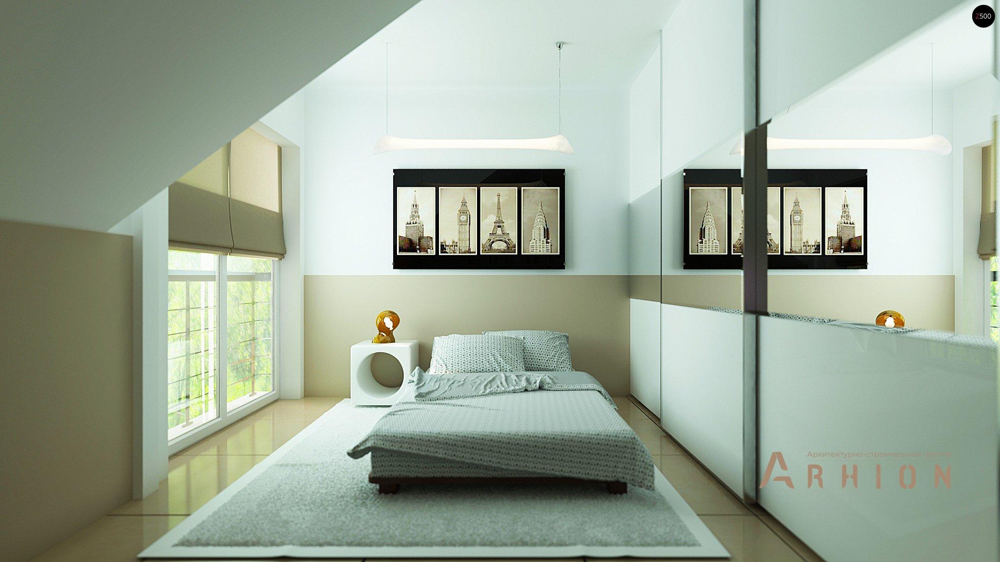 12. Проект одноэтажного дома в современном стиле с многоскатной кровлей, Z284, площадью - 226 кв c мансардой, терассой, балконом, гаражом, эркером