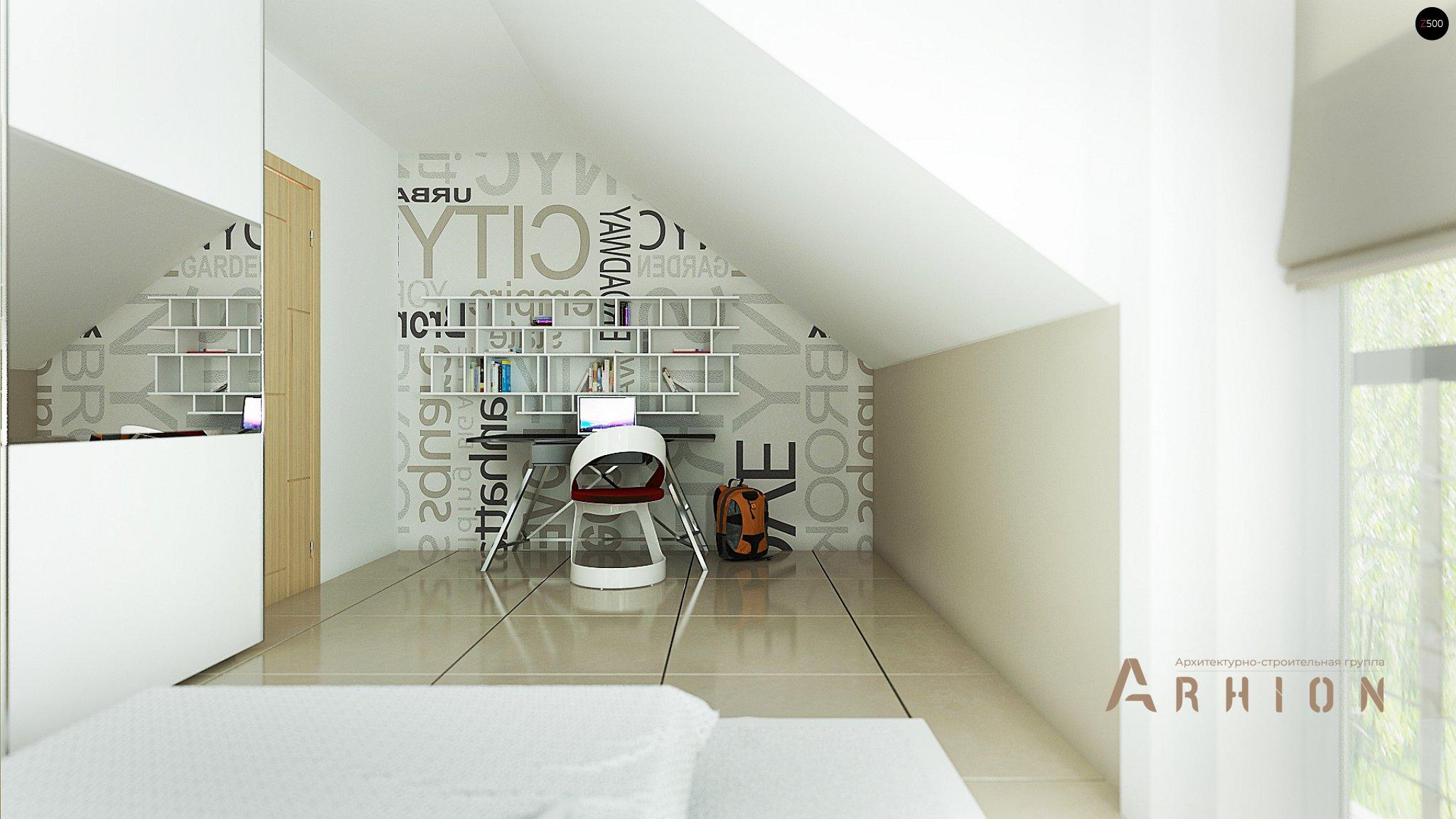 13. Проект одноэтажного дома в современном стиле с многоскатной кровлей, Z284, площадью - 226 кв c мансардой, терассой, балконом, гаражом, эркером