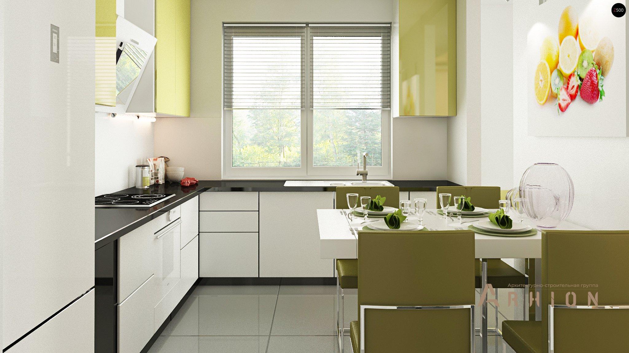 5. Проект одноэтажного дома в современном стиле с двускатной кровлей, Z293, площадью - 114 кв c мансардой, терассой, балконом, гаражом