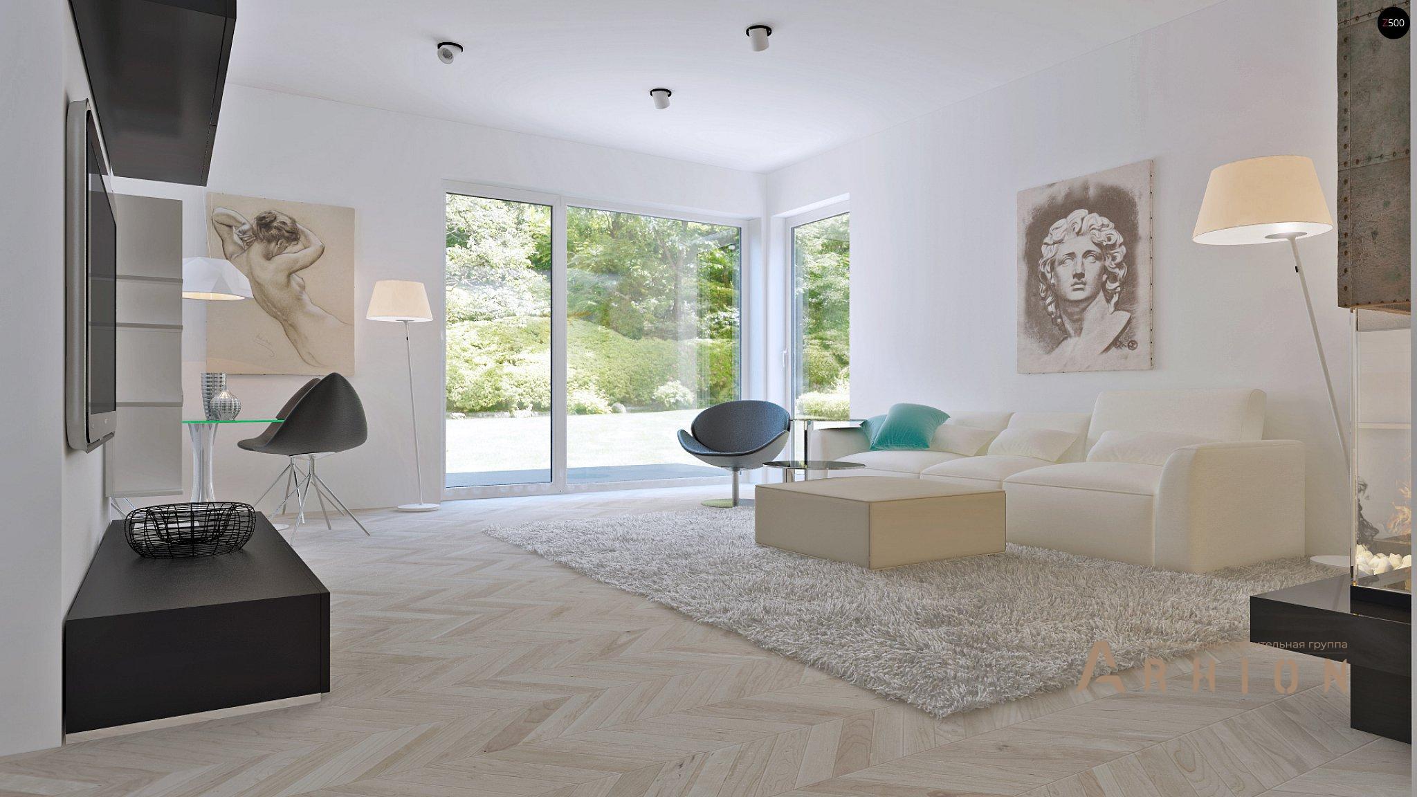 4. Проект двухэтажного дома в современном стиле с четырехскатной, Z295, площадью - 115 кв c терассой, балконом