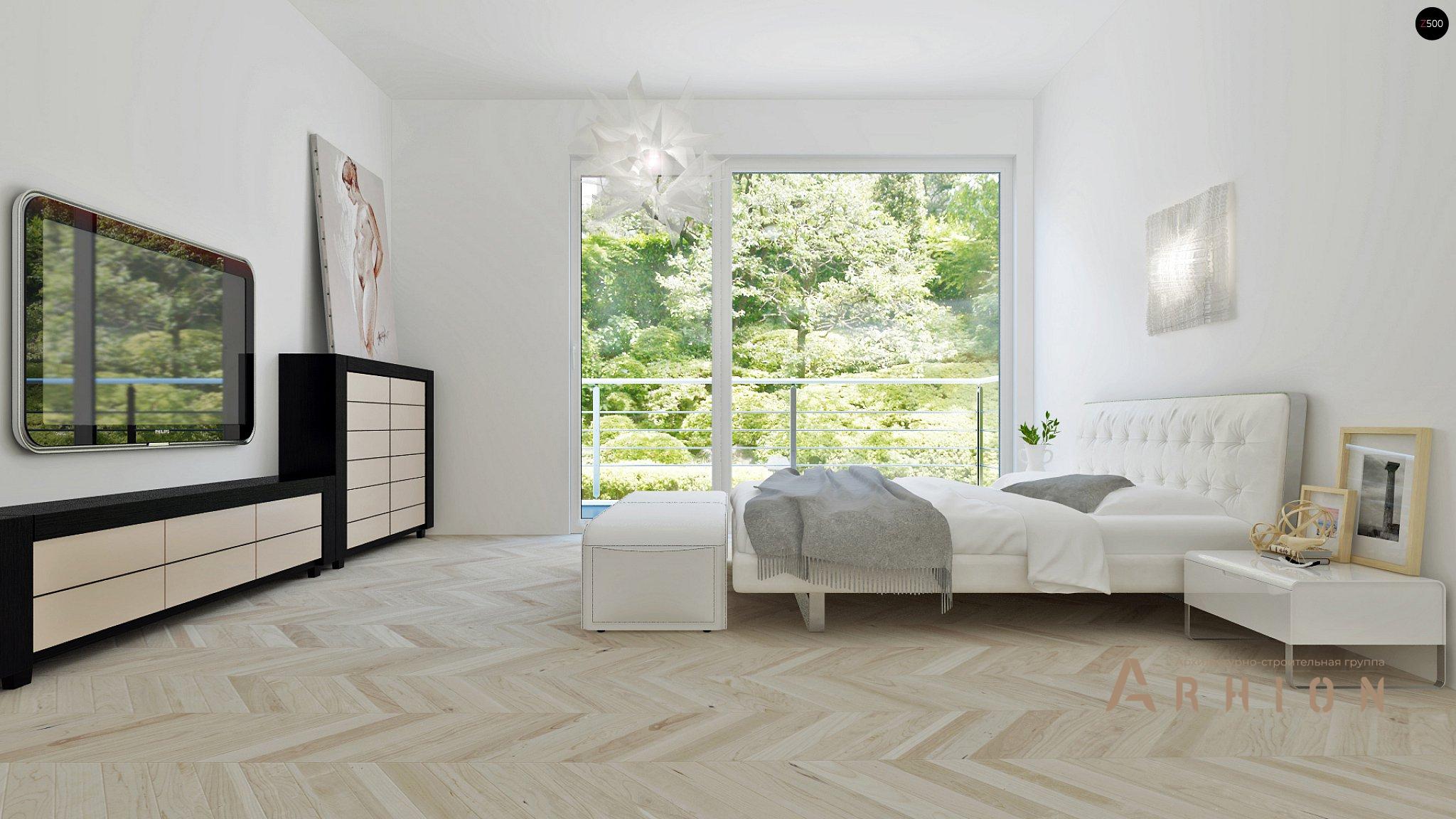 6. Проект двухэтажного дома в современном стиле с четырехскатной, Z295, площадью - 115 кв c терассой, балконом