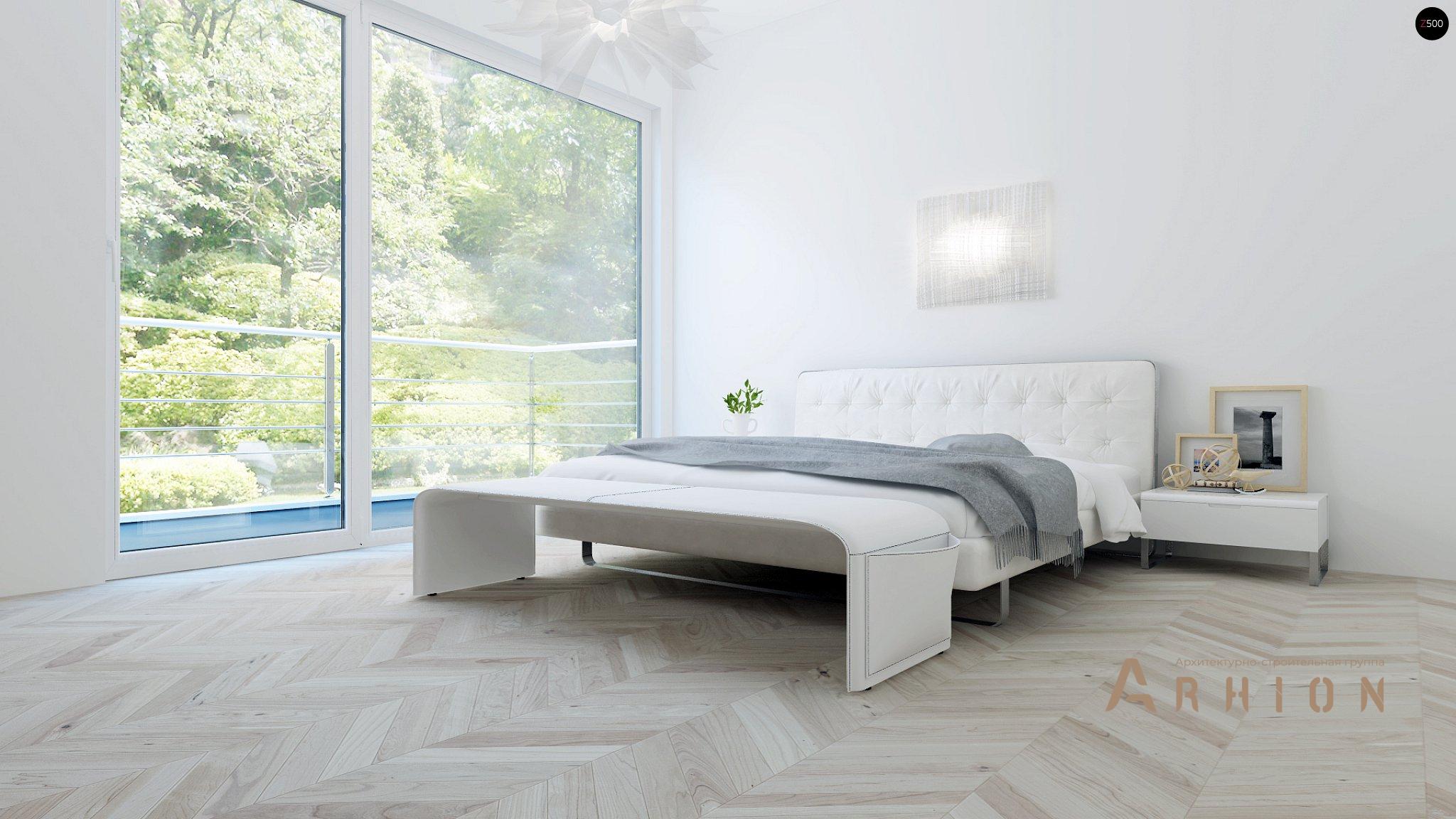 7. Проект двухэтажного дома в современном стиле с четырехскатной, Z295, площадью - 115 кв c терассой, балконом