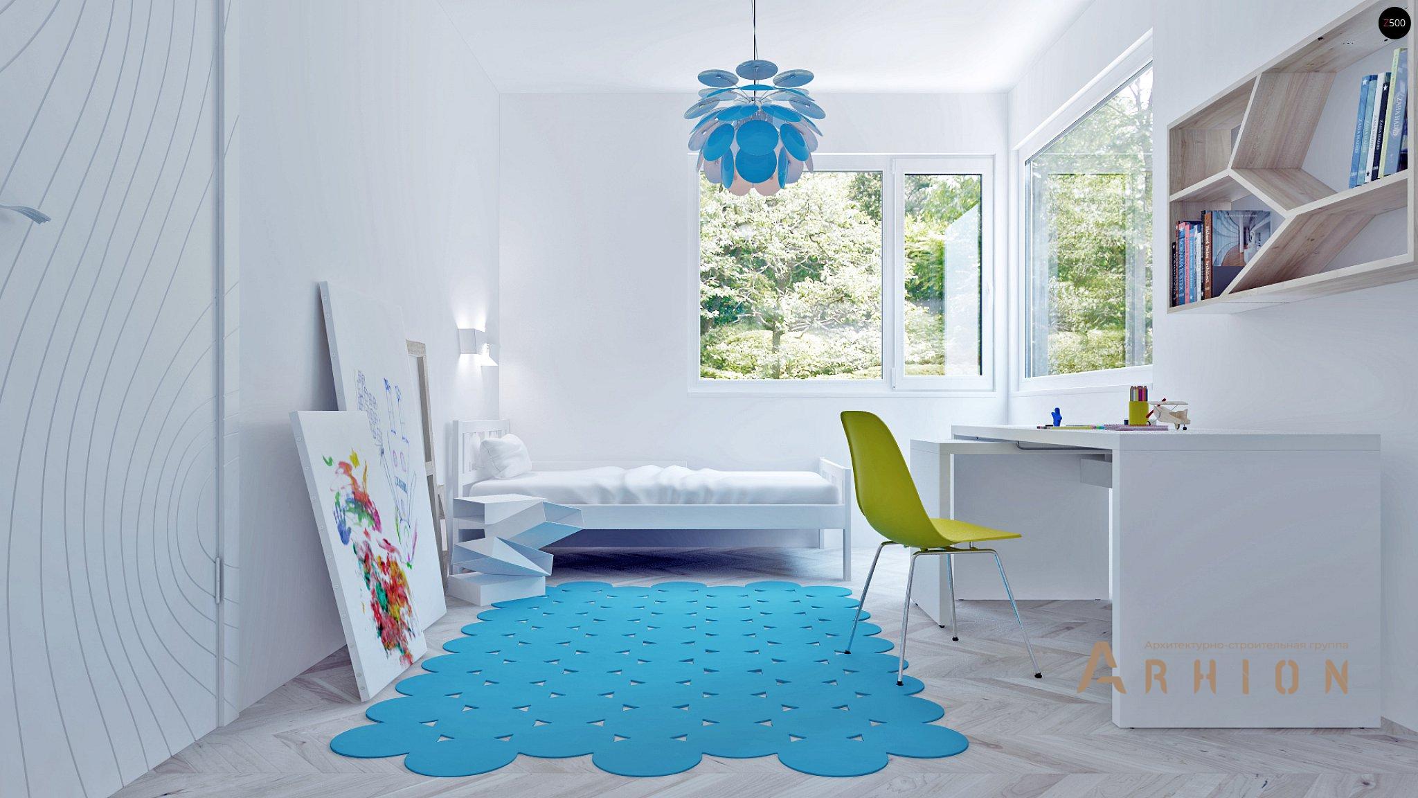 10. Проект двухэтажного дома в современном стиле с четырехскатной, Z295, площадью - 115 кв c терассой, балконом