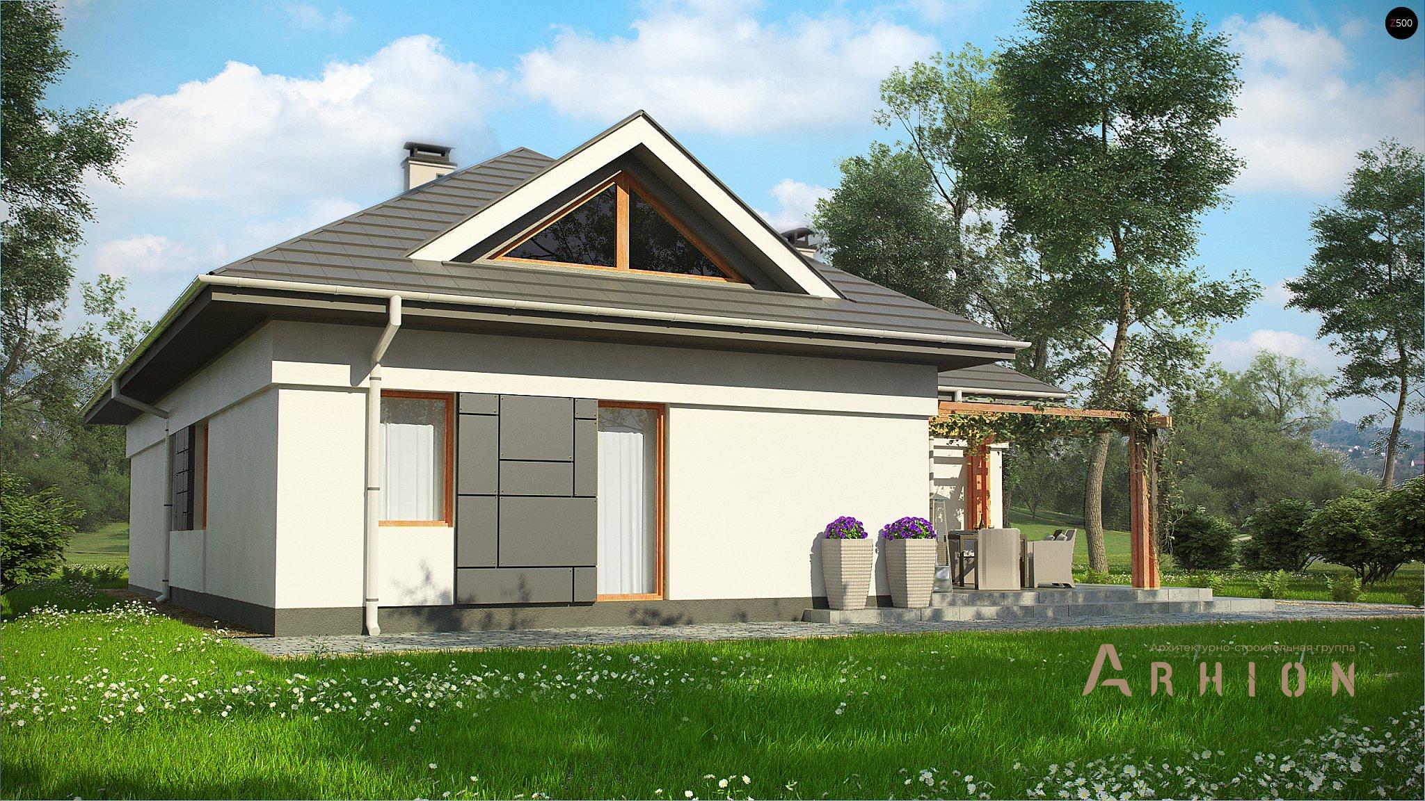 3. Проект одноэтажного дома в современном стиле с четырехскатной, Z306, площадью - 207 кв c мансардой, гаражом, вторым светом