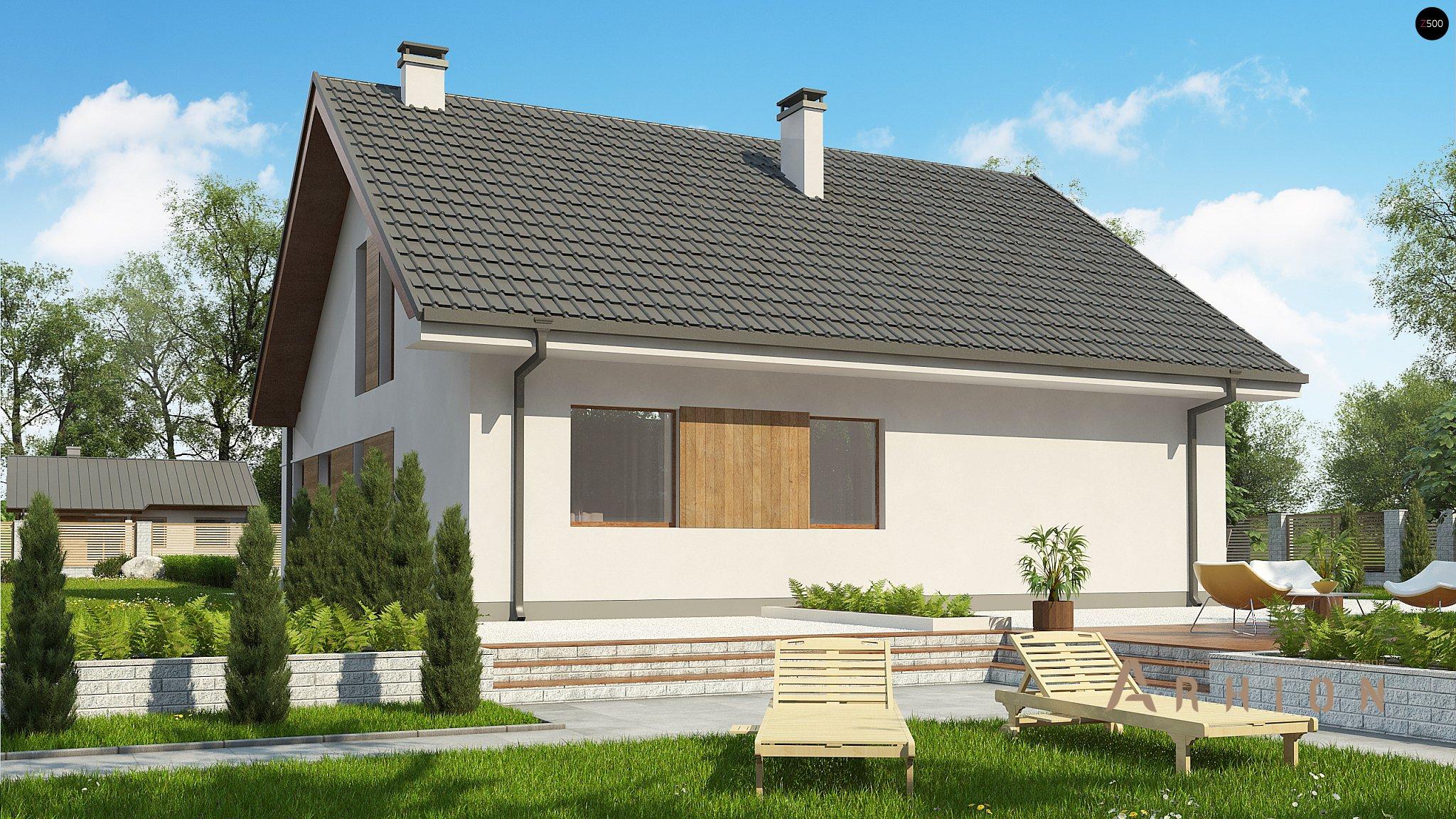 4. Проект одноэтажного дома в канадском стиле с двускатной кровлей, Z331, площадью - 220 кв c мансардой, терассой, балконом, гаражом