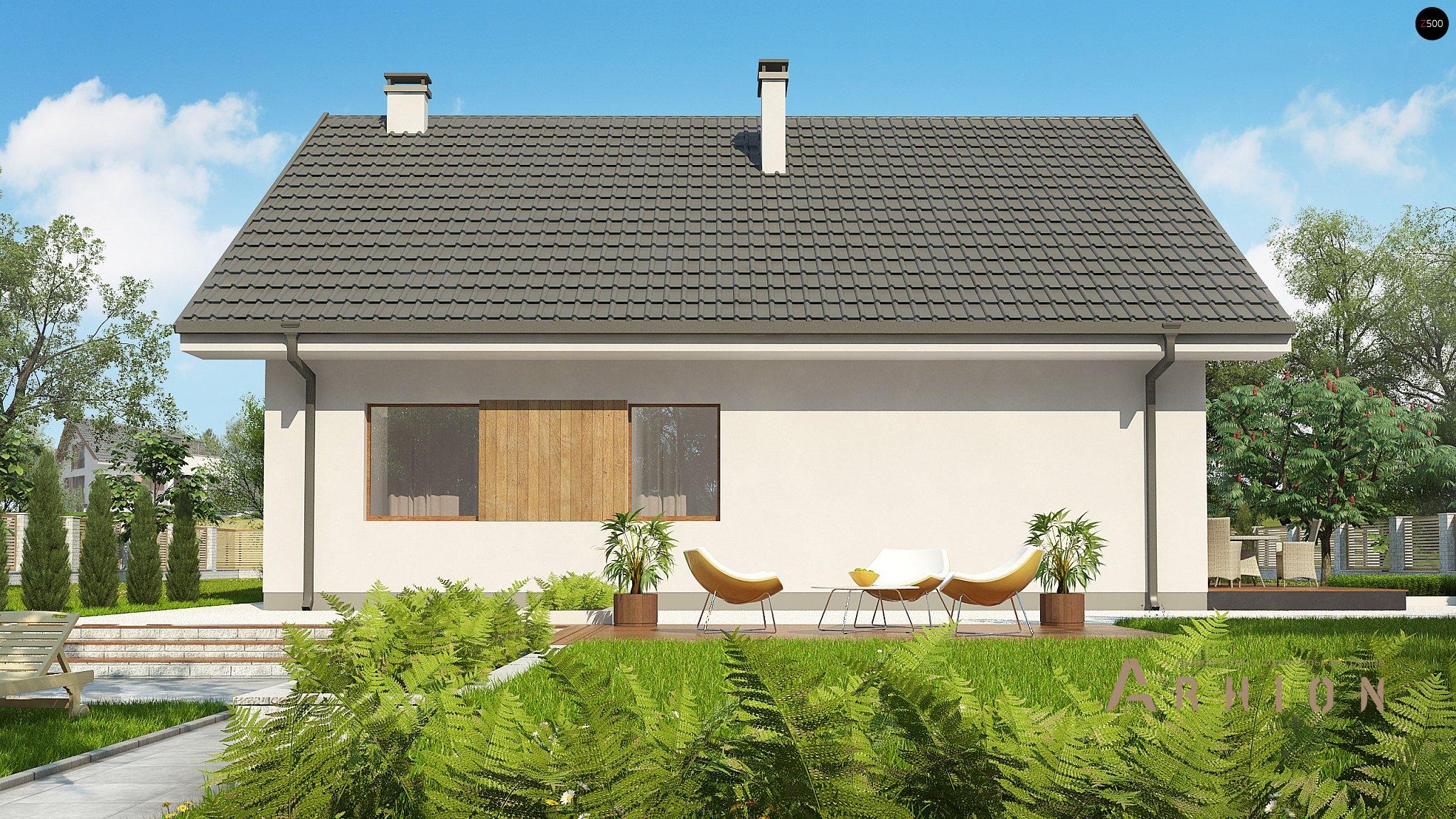 7. Проект одноэтажного дома в канадском стиле с двускатной кровлей, Z331, площадью - 220 кв c мансардой, терассой, балконом, гаражом