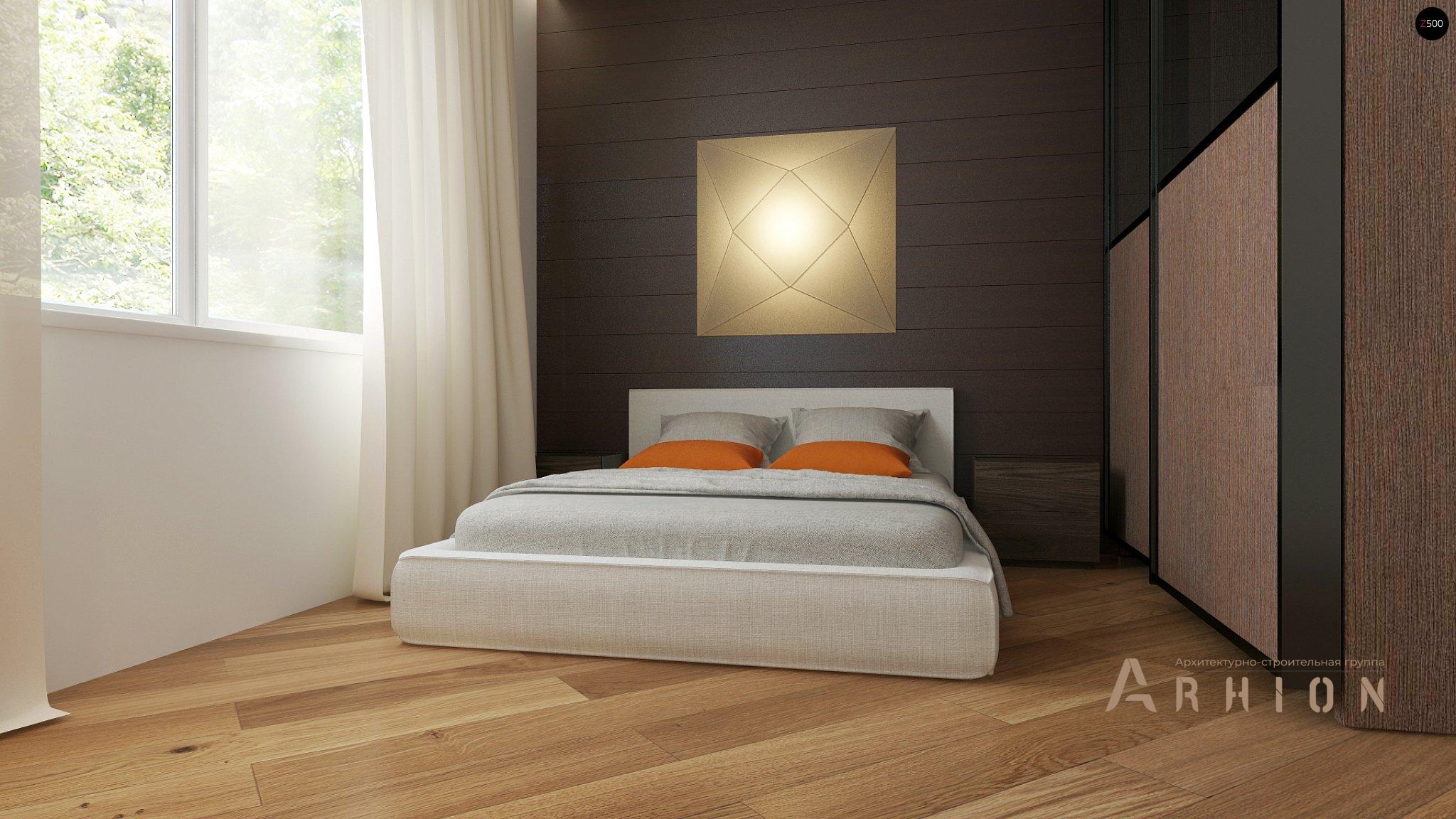 6. Проект одноэтажного дома в современном стиле с четырехскатной, Z35, площадью - 167 кв c терассой, гаражом