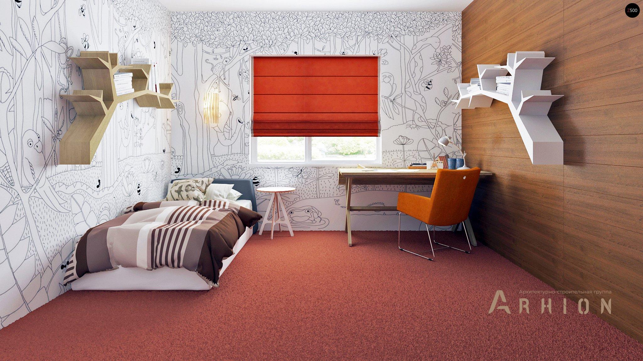 10. Проект одноэтажного дома в современном стиле с четырехскатной, Z35, площадью - 167 кв c терассой, гаражом