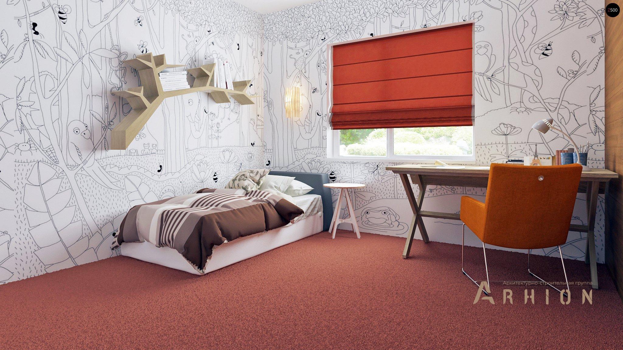 11. Проект одноэтажного дома в современном стиле с четырехскатной, Z35, площадью - 167 кв c терассой, гаражом