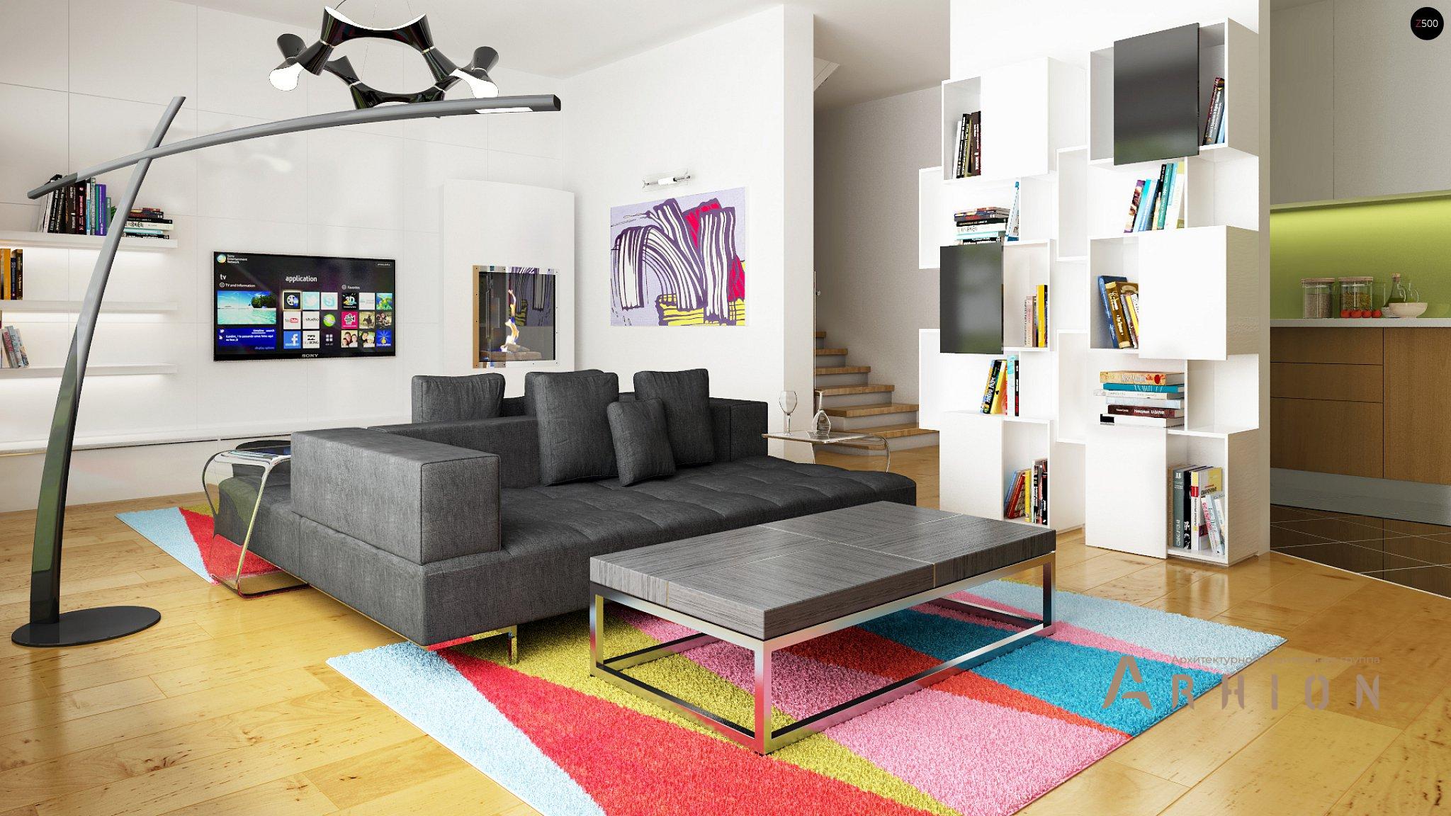 3. Проект одноэтажного дома в европейском стиле с двускатной кровлей, Z43, площадью - 139 кв c мансардой, терассой, балконом, гаражом, эркером