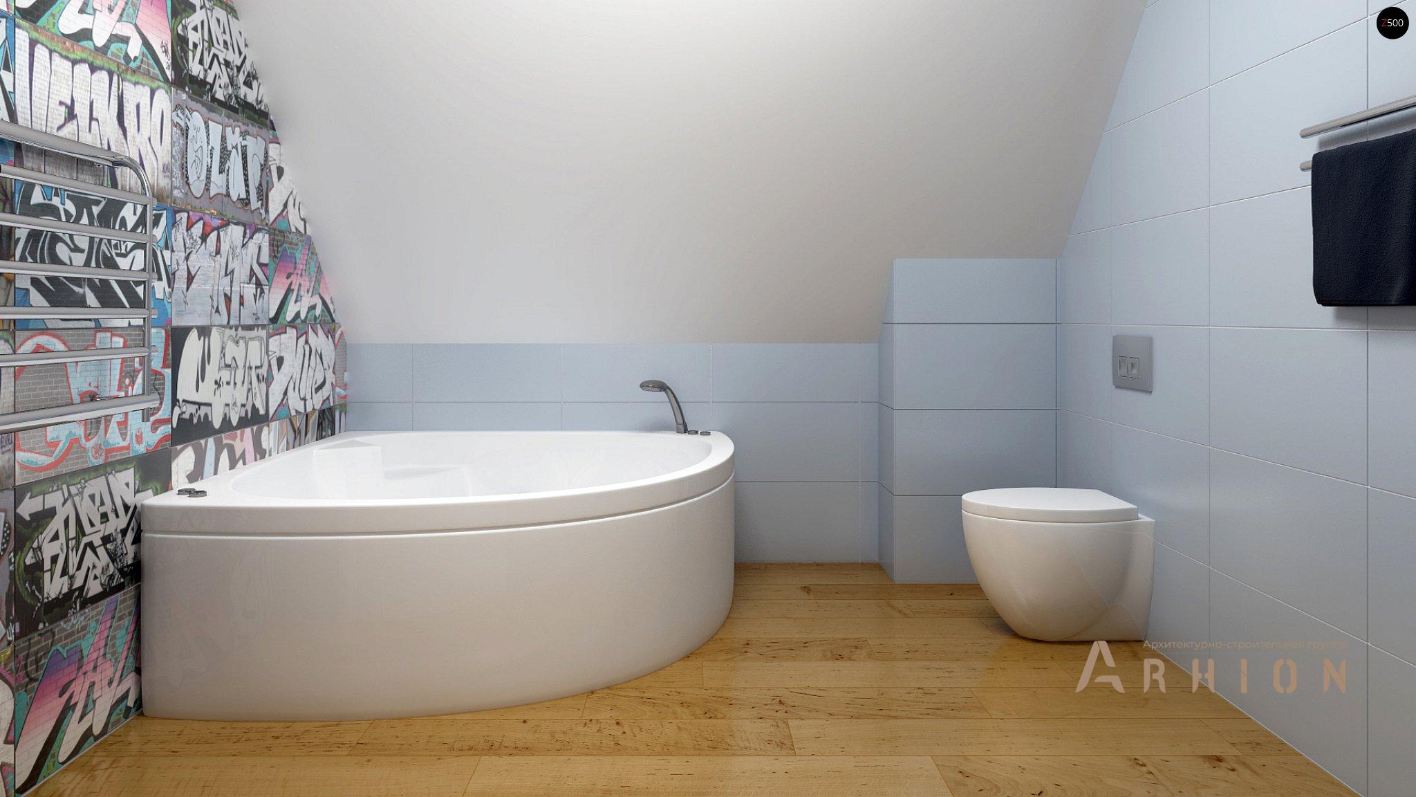 9. Проект одноэтажного дома в европейском стиле с двускатной кровлей, Z43, площадью - 139 кв c мансардой, терассой, балконом, гаражом, эркером