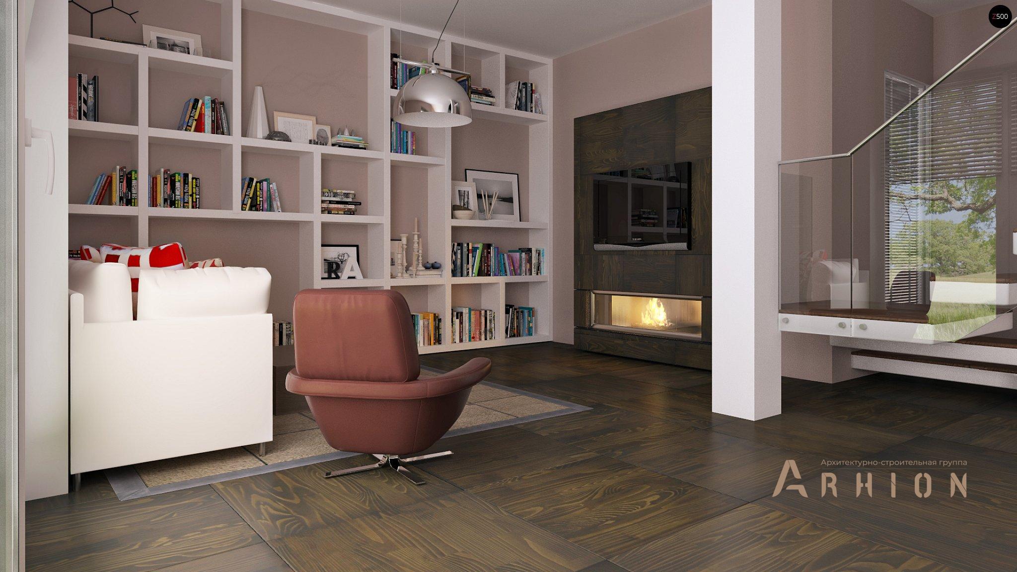 4. Проект одноэтажного дома в канадском стиле с двускатной кровлей, Z66, площадью - 154 кв c мансардой, терассой