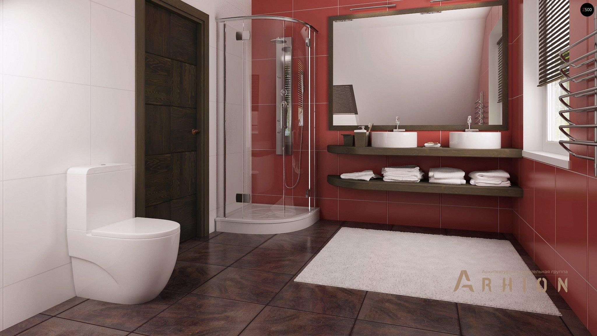 9. Проект одноэтажного дома в канадском стиле с двускатной кровлей, Z66, площадью - 154 кв c мансардой, терассой