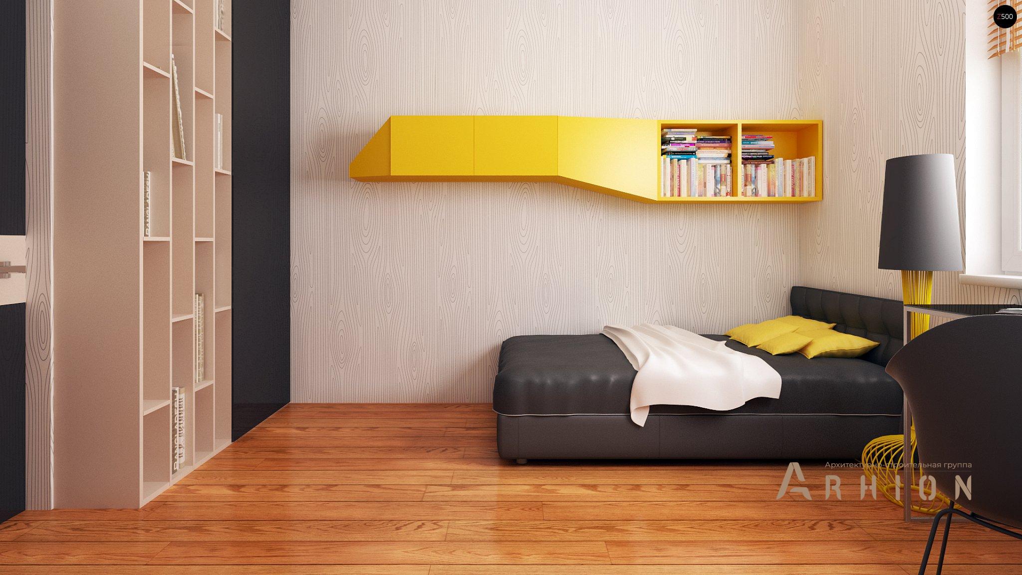 6. Проект одноэтажного дома в современном стиле с двускатной кровлей, Z7, площадью - 82 кв c терассой