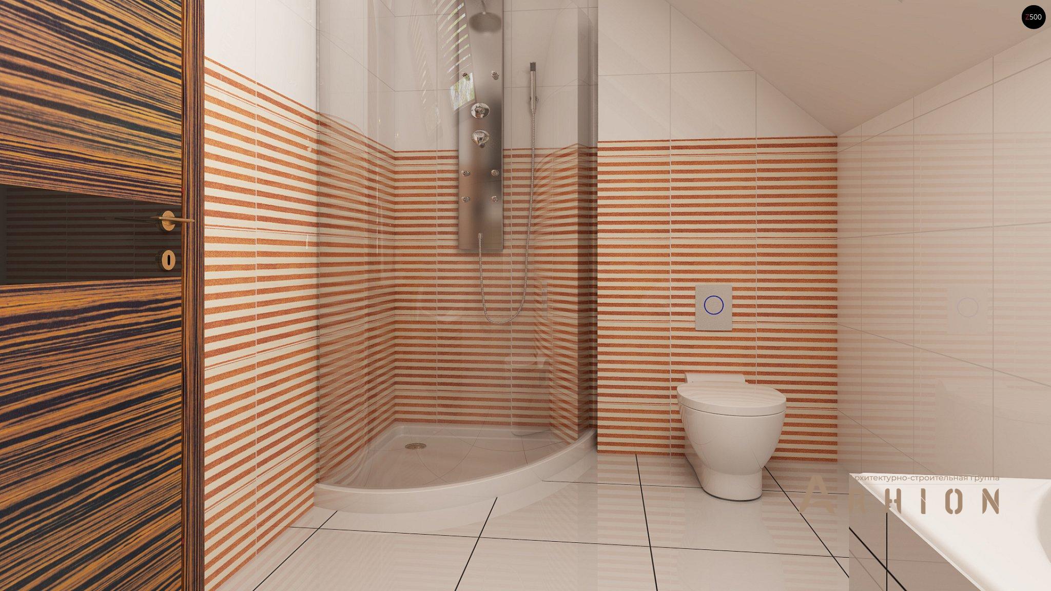 9. Проект одноэтажного дома в европейском стиле с двускатной кровлей, Z79, площадью - 139 кв c мансардой, терассой