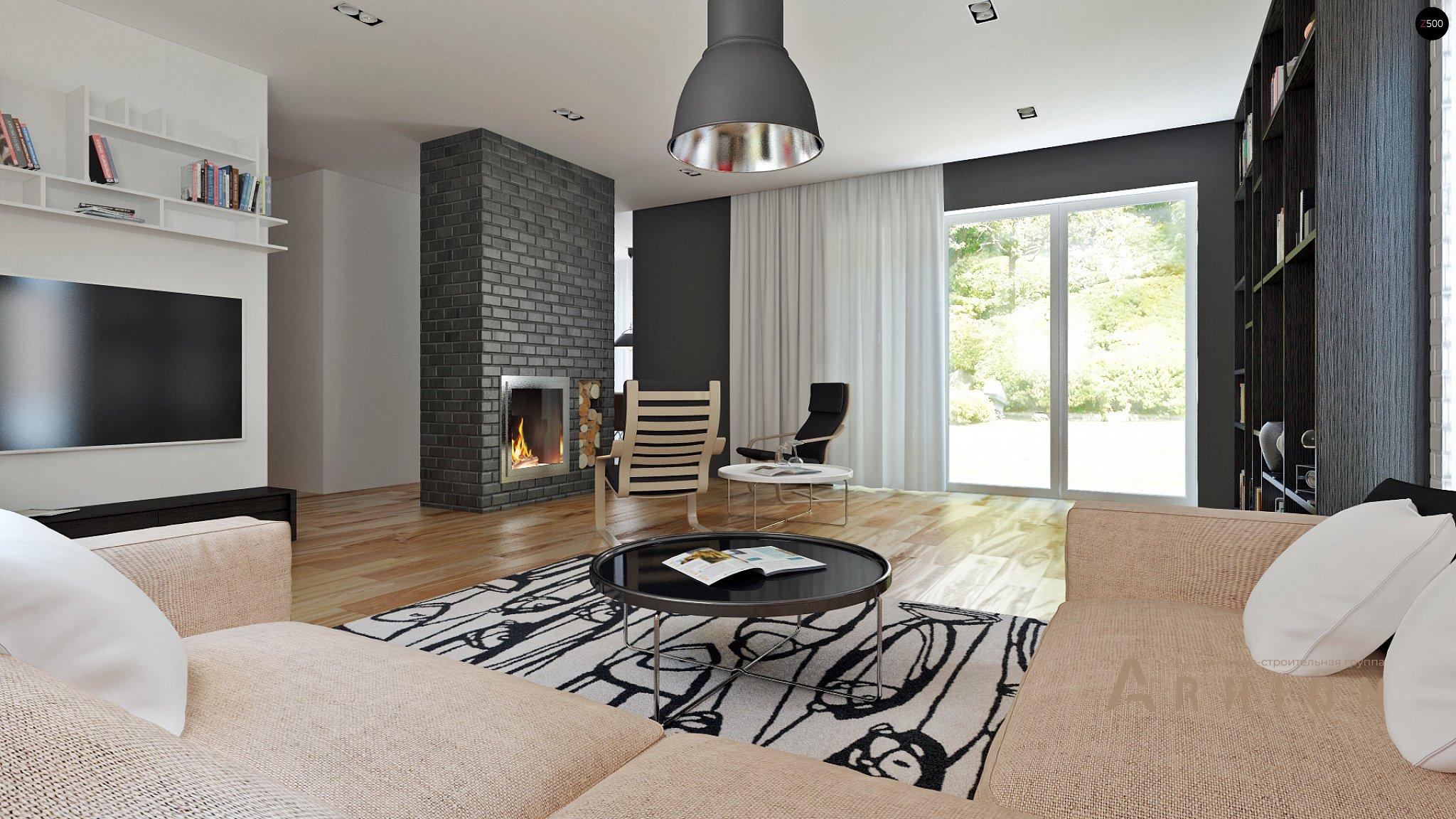 3. Проект одноэтажного дома в европейском стиле с двускатной кровлей, Z89, площадью - 139 кв c мансардой, терассой, балконом, эркером