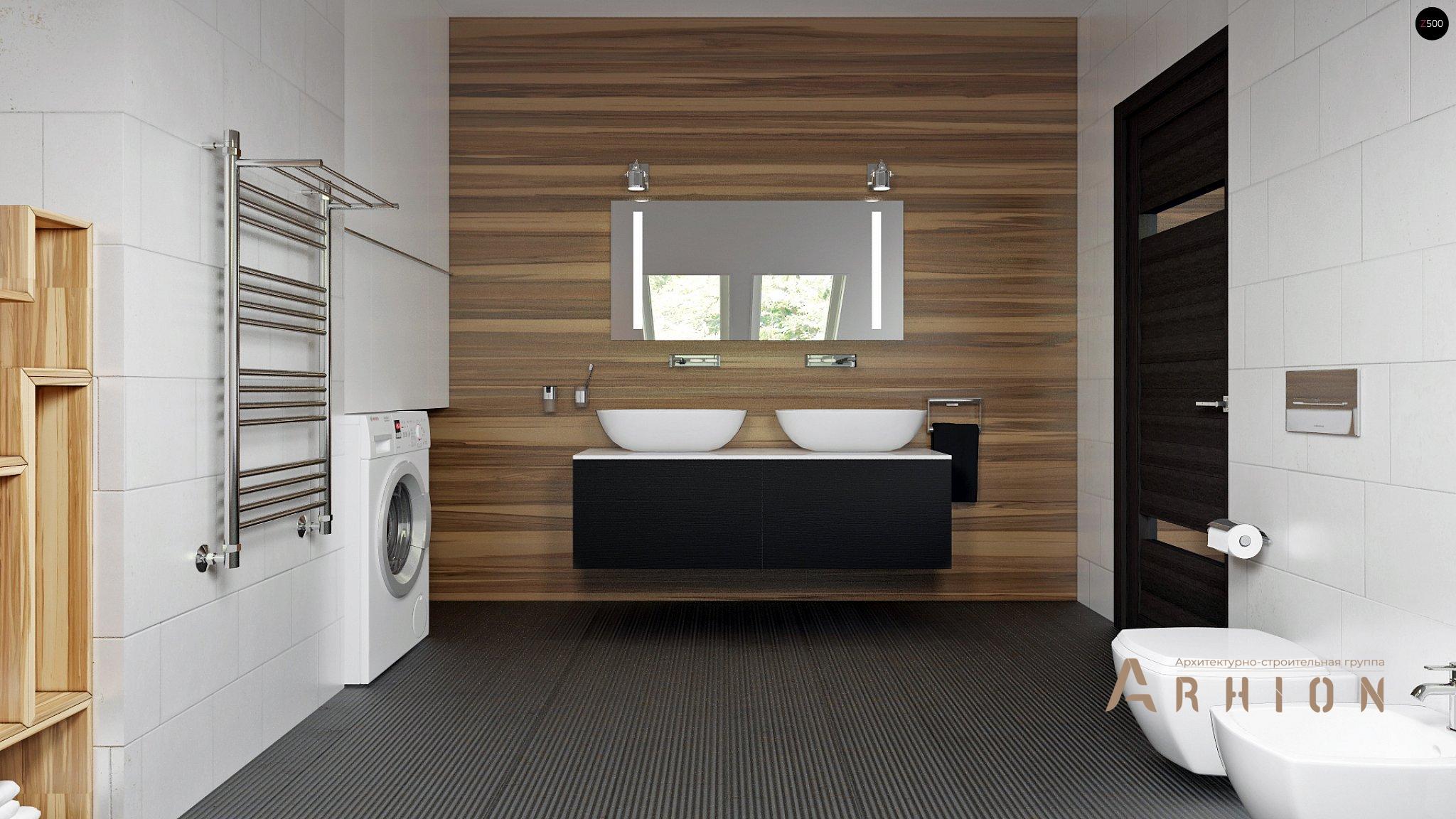 8. Проект одноэтажного дома в европейском стиле с двускатной кровлей, Z89, площадью - 139 кв c мансардой, терассой, балконом, эркером