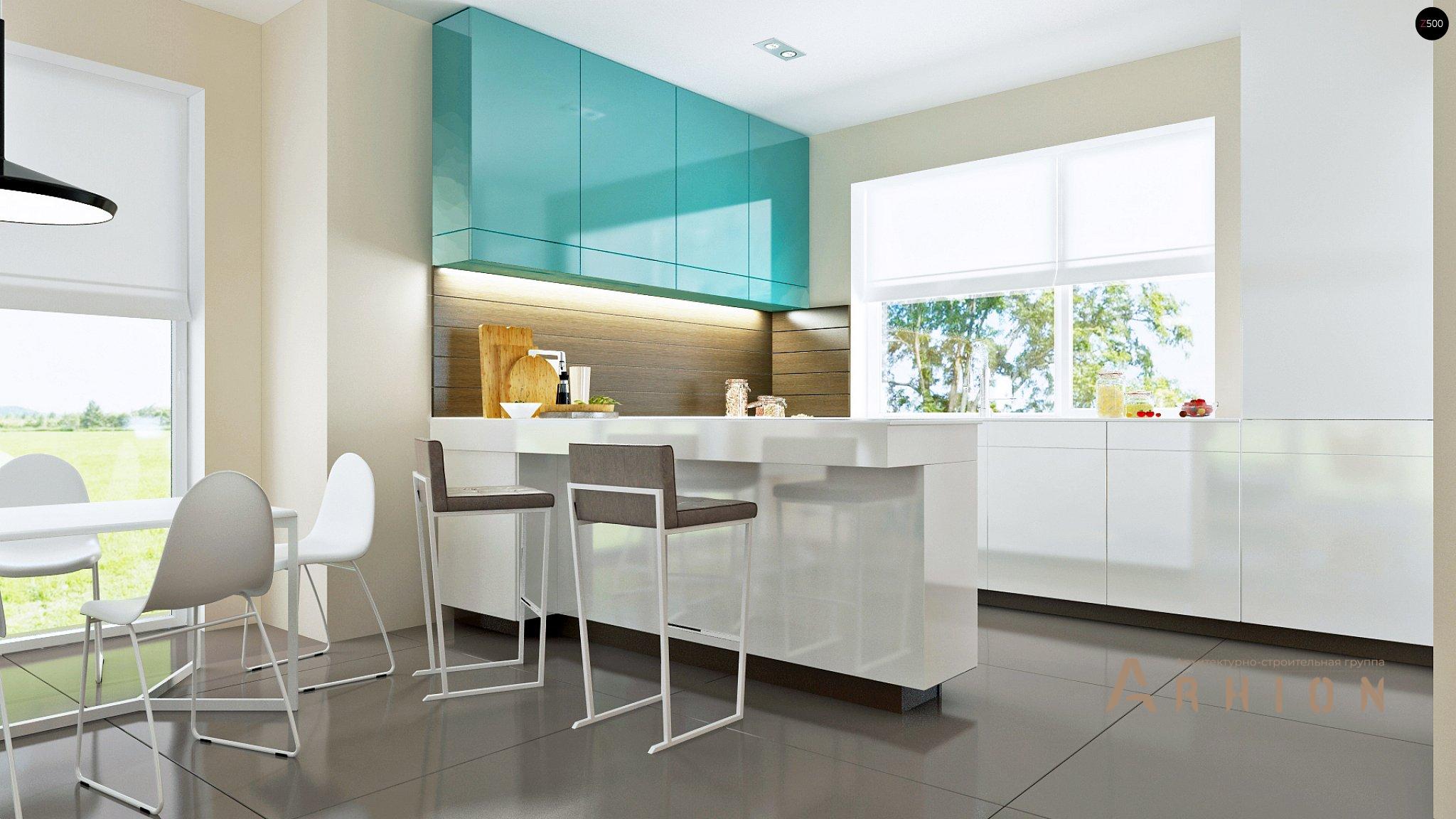 6. Проект одноэтажного дома в канадском стиле с двускатной кровлей, Z92, площадью - 147 кв c мансардой, терассой, балконом