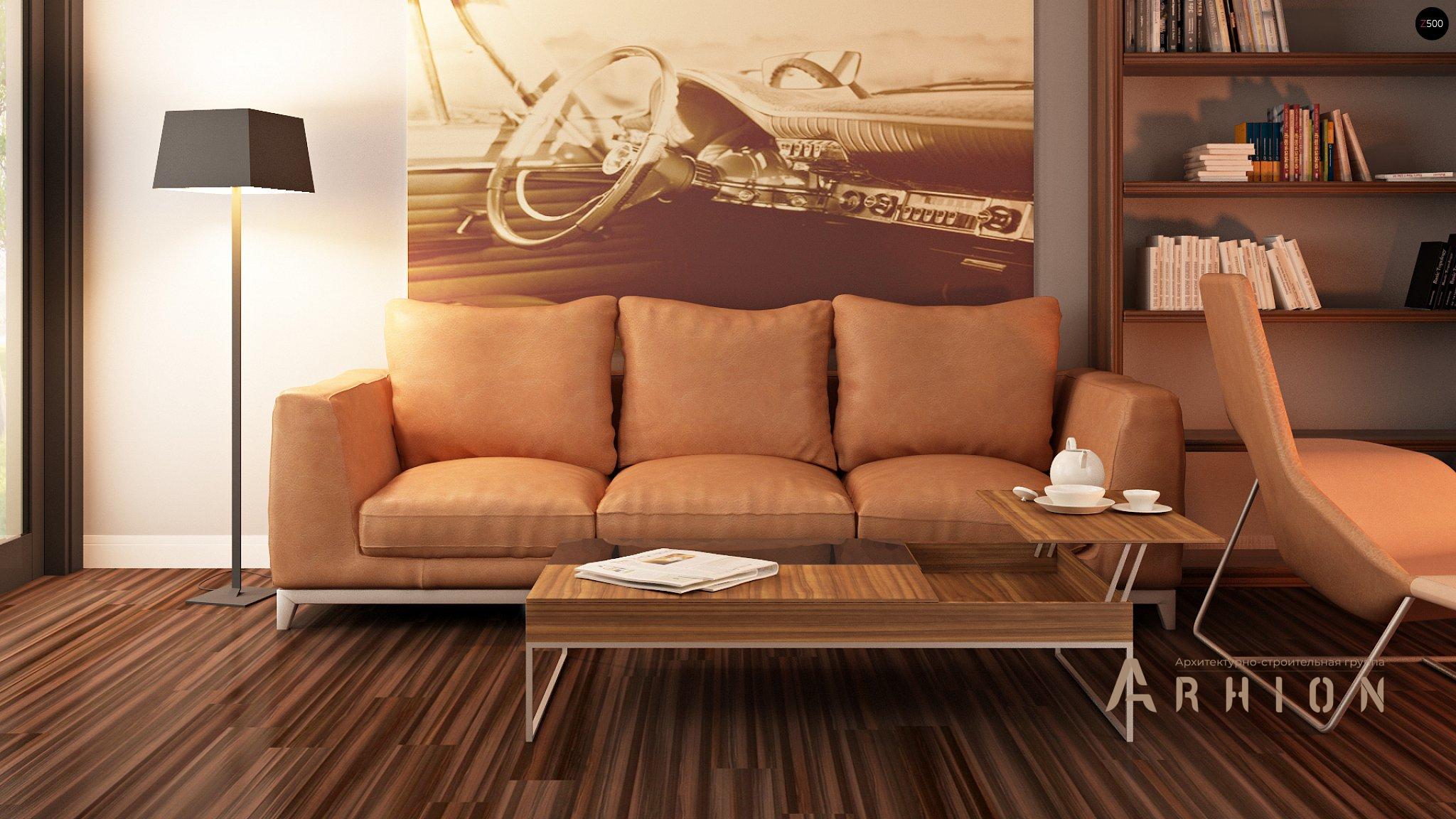 2. Проект одноэтажного дома в европейском стиле с двускатной кровлей, Z99, площадью - 127 кв c мансардой, терассой, балконом, эркером