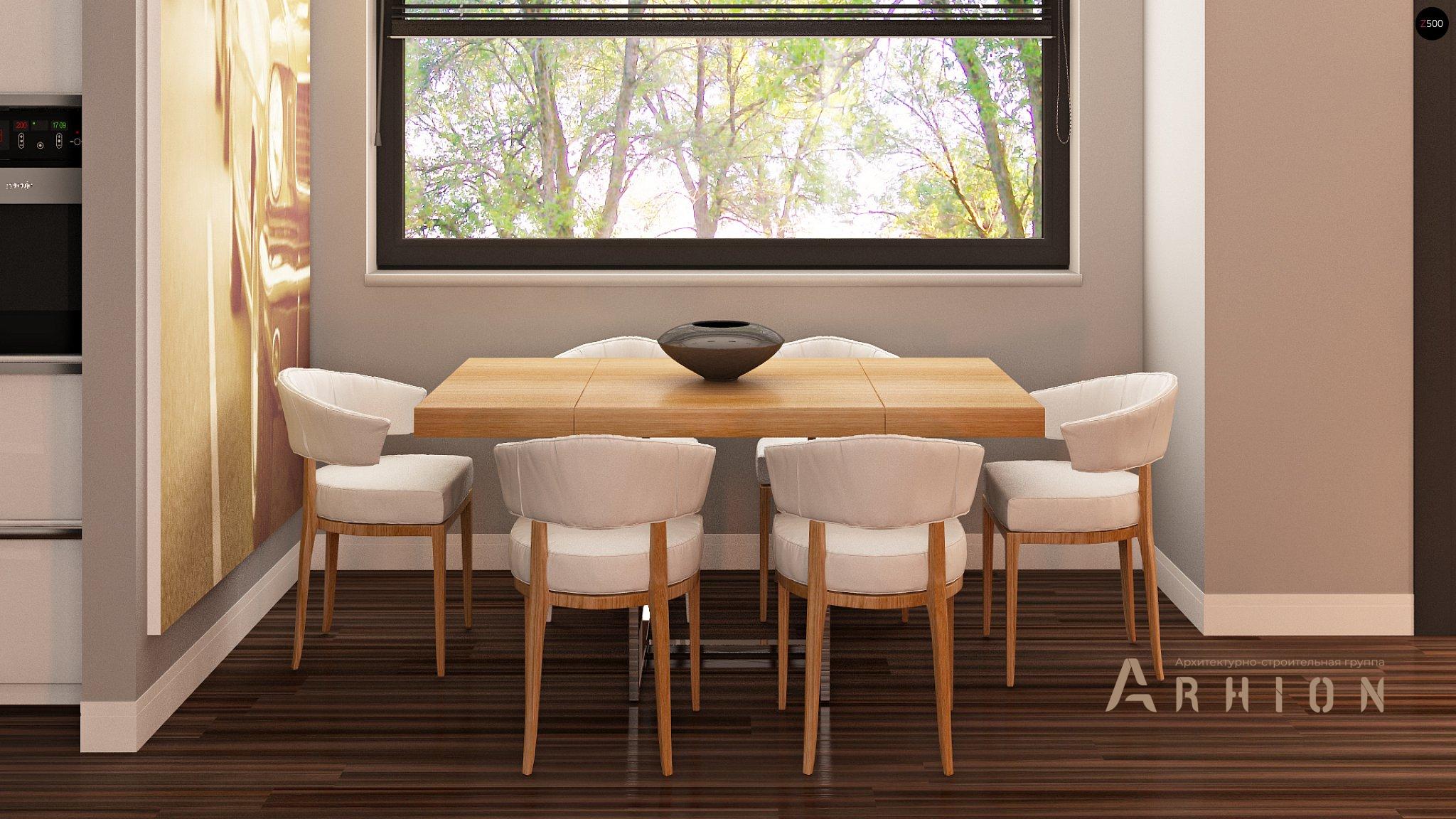 4. Проект одноэтажного дома в европейском стиле с двускатной кровлей, Z99, площадью - 127 кв c мансардой, терассой, балконом, эркером