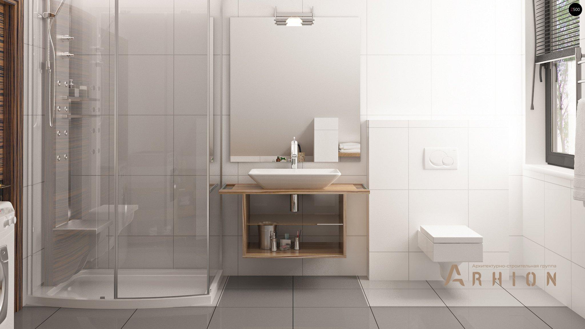 11. Проект одноэтажного дома в европейском стиле с двускатной кровлей, Z99, площадью - 127 кв c мансардой, терассой, балконом, эркером